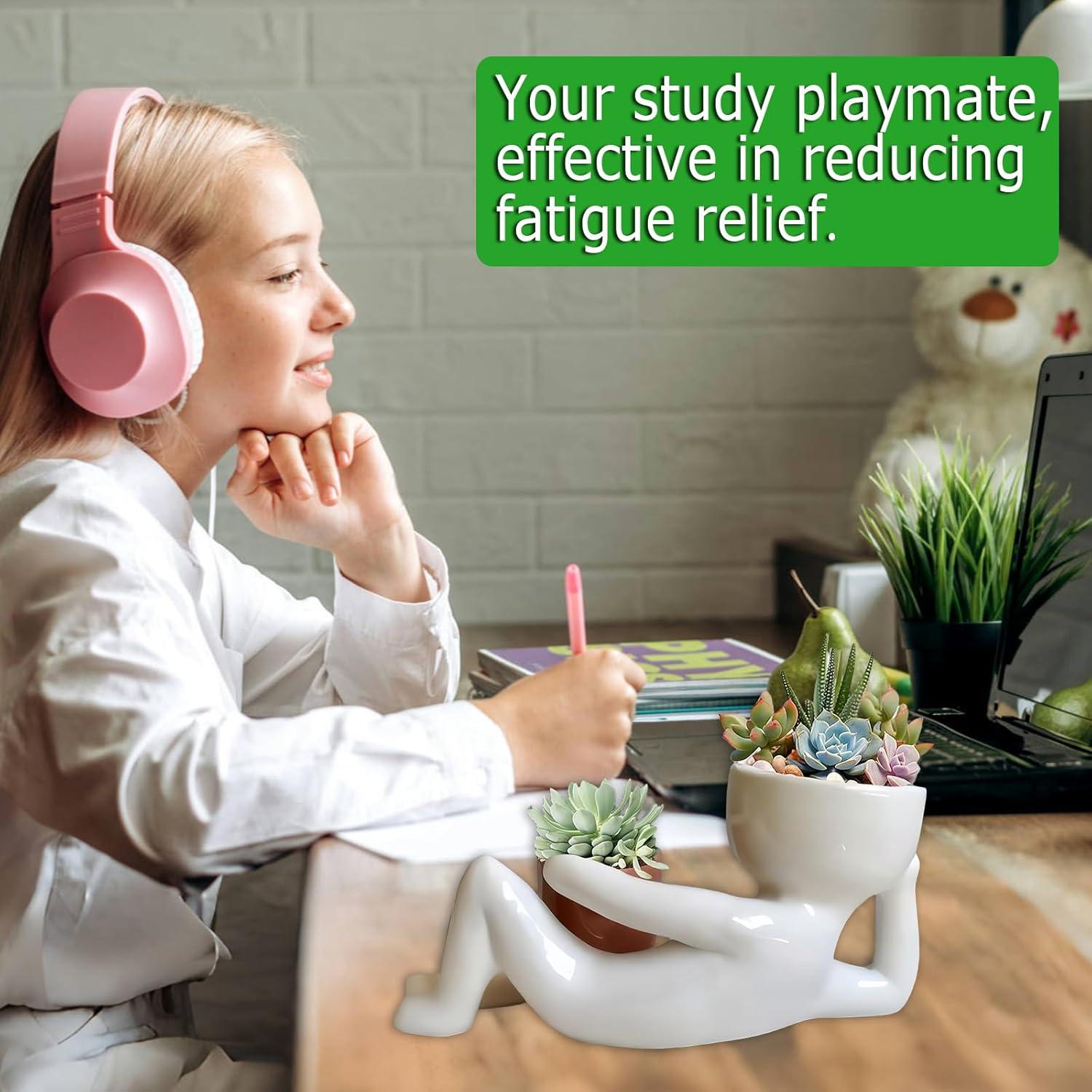 Macetero Chico Perezoso Jiyikua de Resina Azul 13x25cm