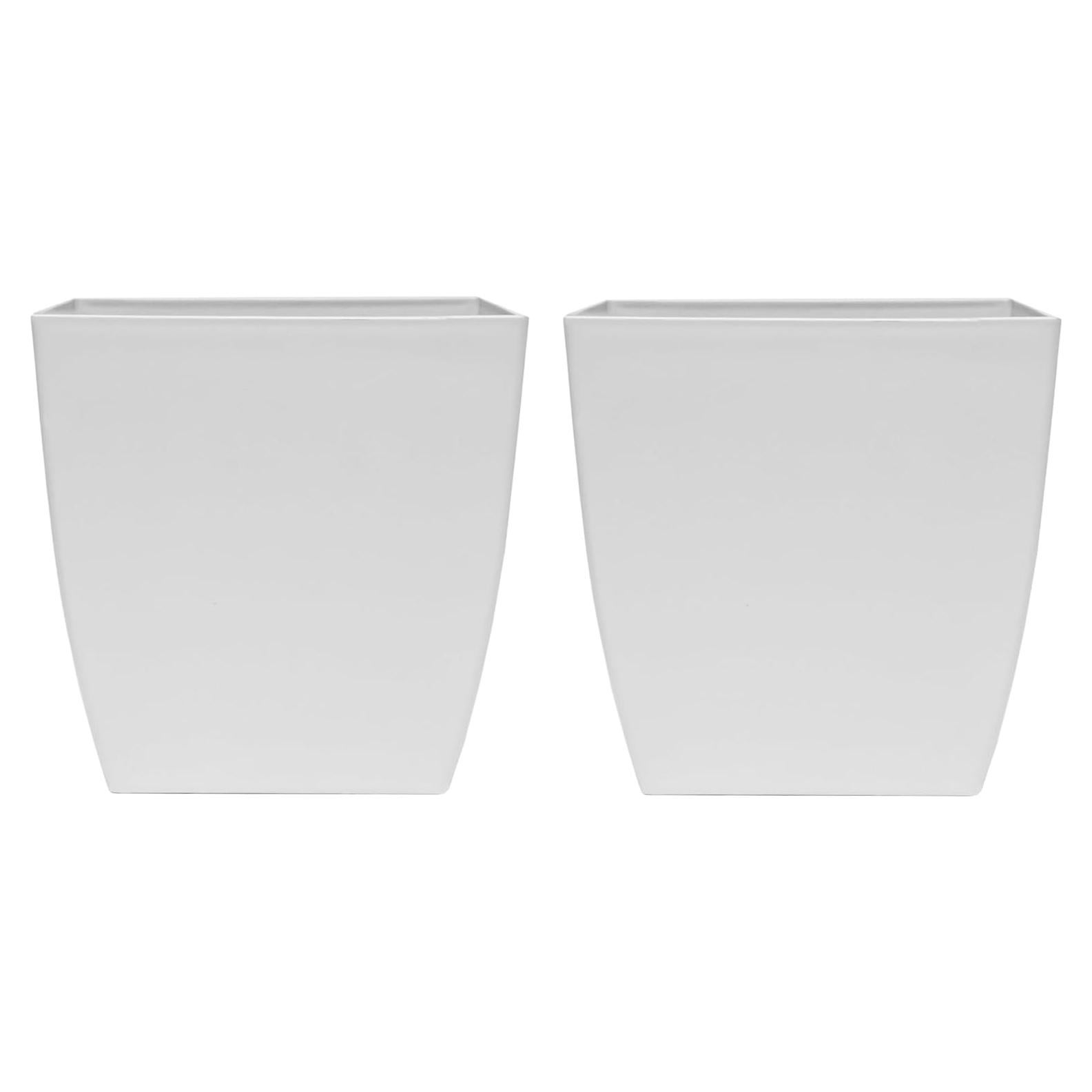 Maceta Cuadrada Autorriego El HC Companies 15.24 cm Blanco Mate - Paquete de 2