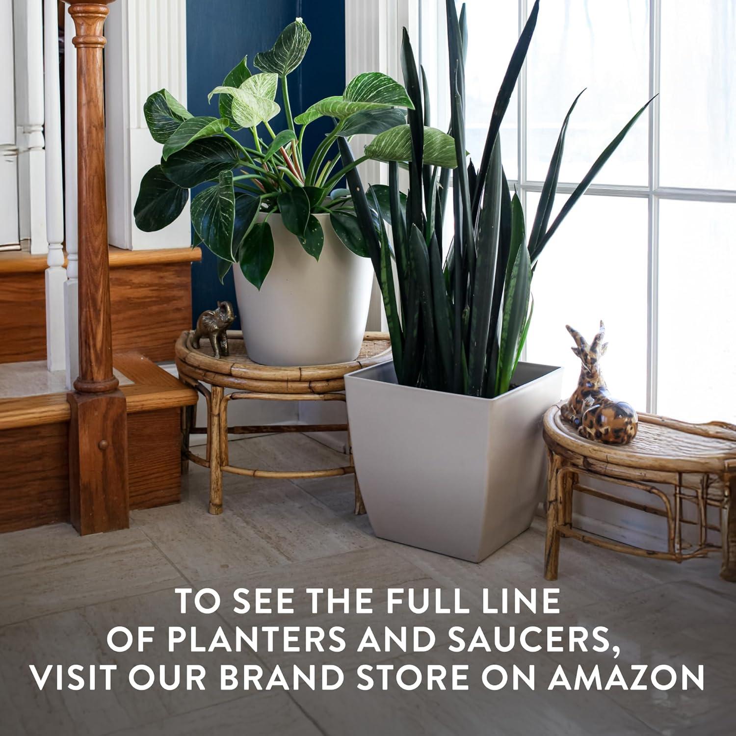 Maceta Cuadrada Autorriego El HC Companies 15.24 cm Blanco Mate - Paquete de 2