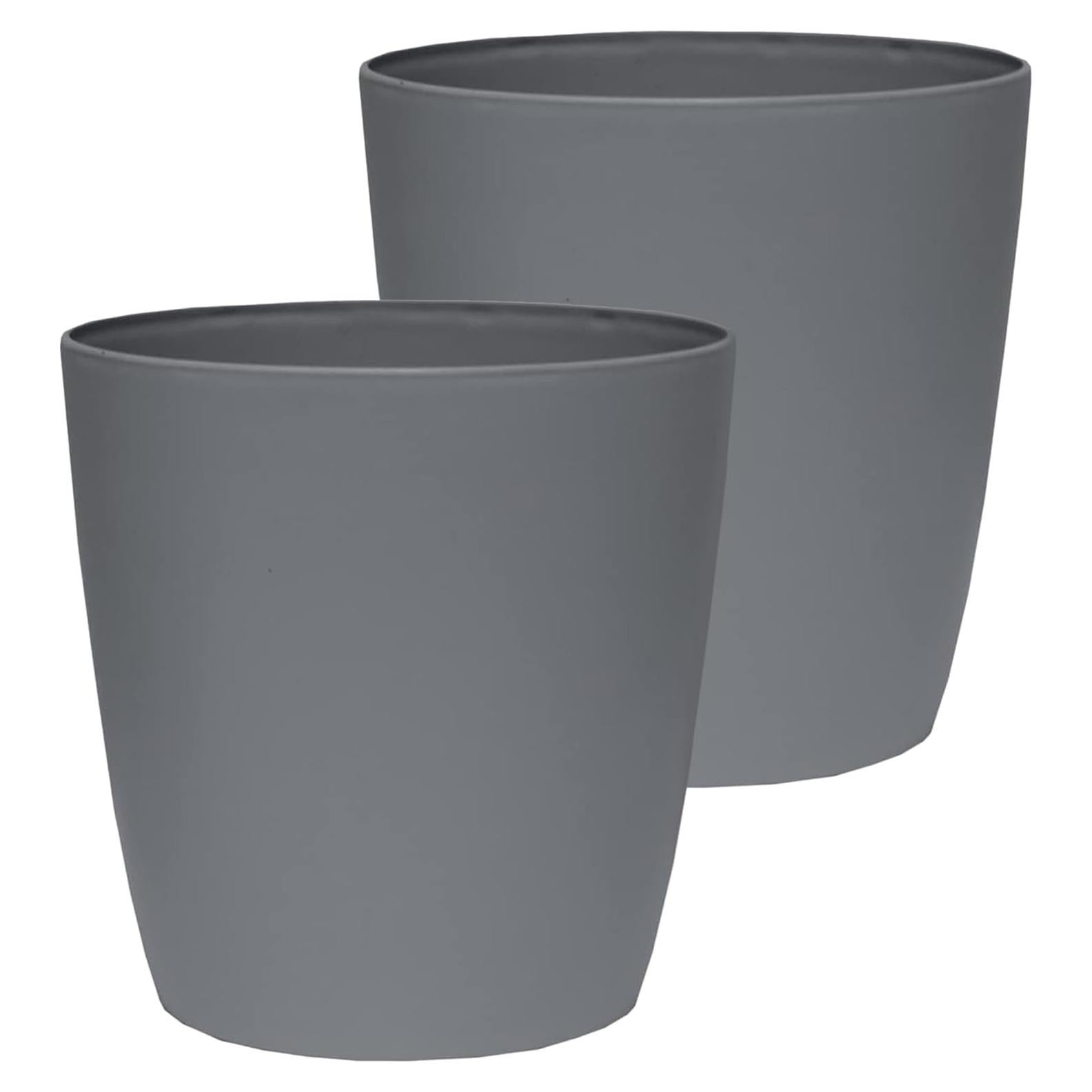 Maceta Redonda Autorriego El HC Companies 15.24 cm Gris Cálido - Paquete de 2