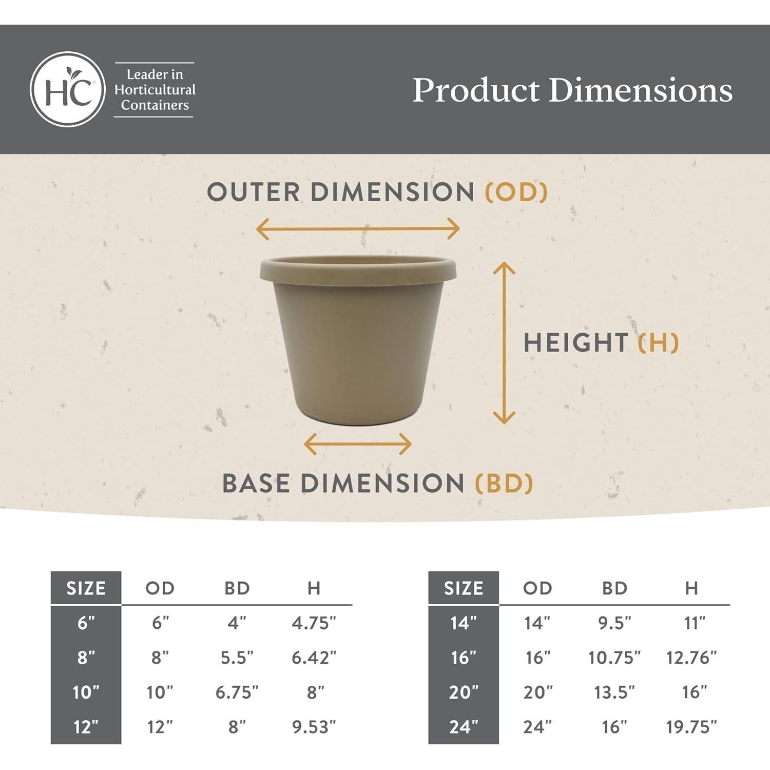 Maceta Redonda de Plástico El HC Companies 15.24 cm - Paquete de 4