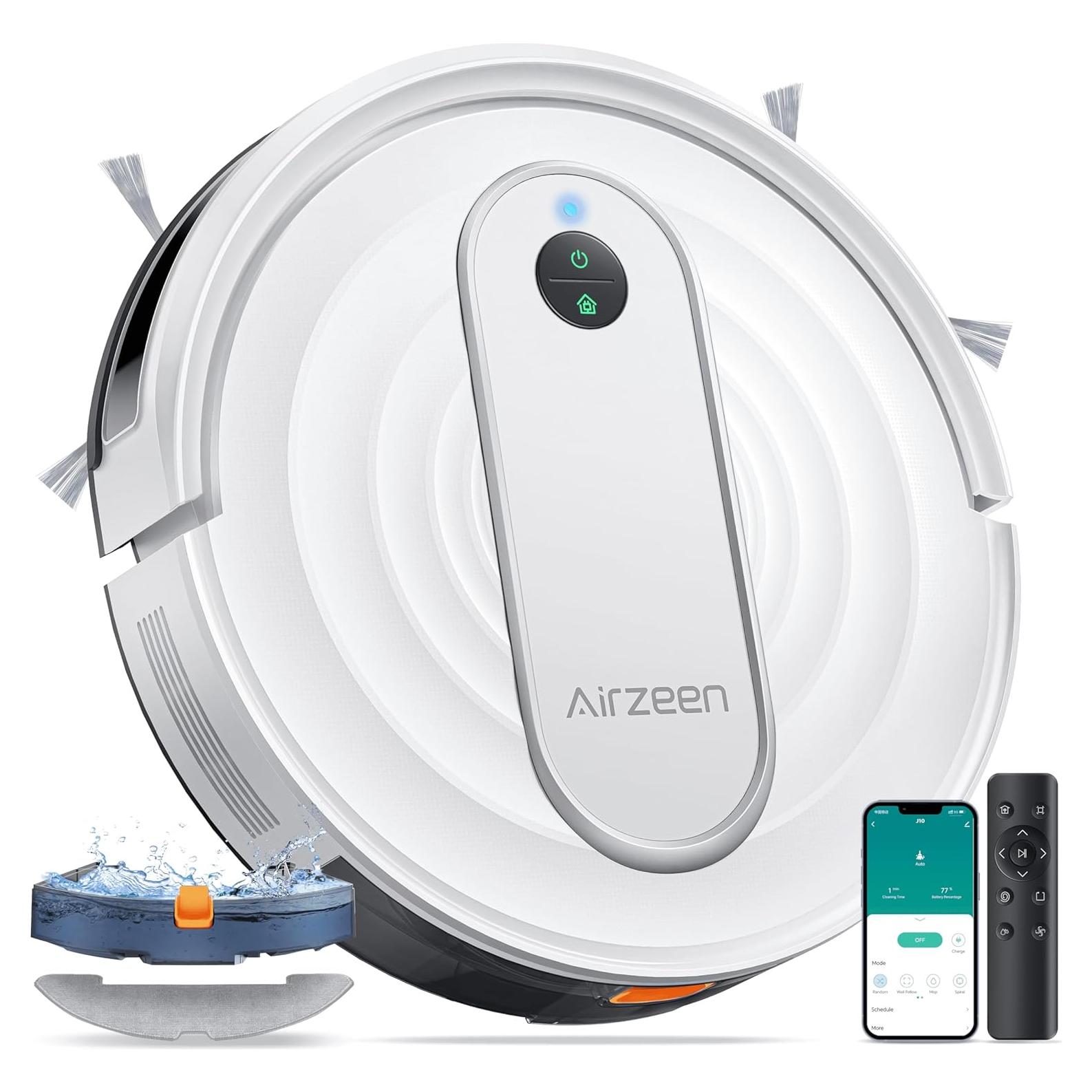 Aspirador Robot J10 Airzeen - Succión 4000Pa, 3 en 1, Control APP/Alexa