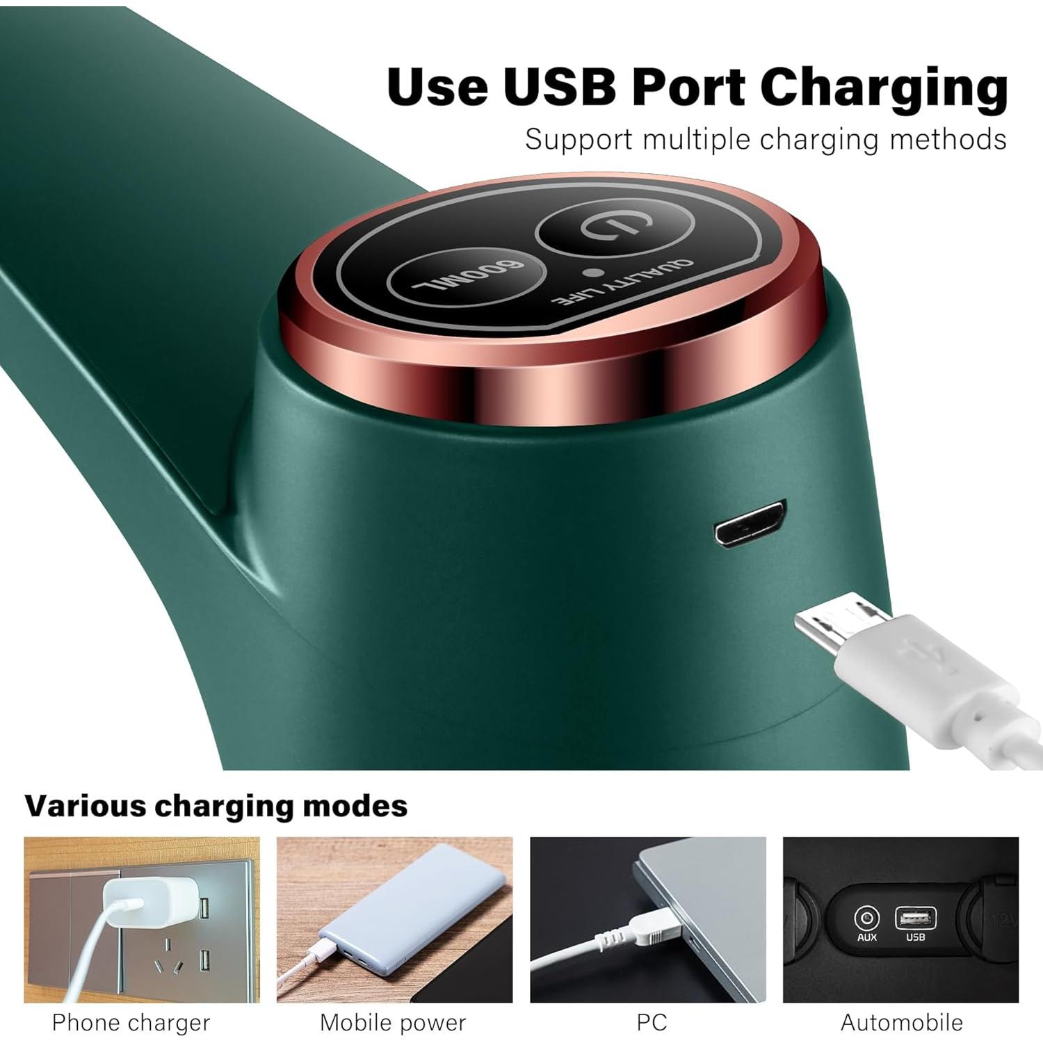 Bomba de Agua Eléctrica Recargable LanHiJY 5 Galones Verde