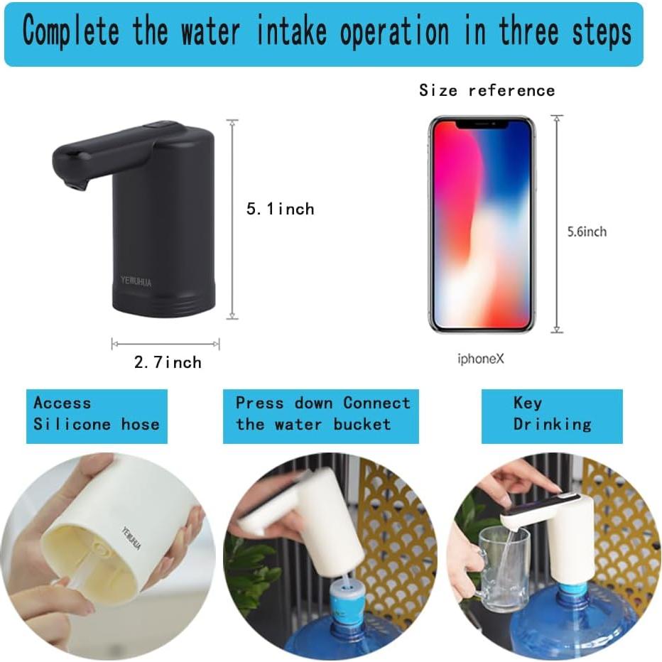 Bomba de Agua Eléctrica YEWUHUA 5 Galones USB Portátil