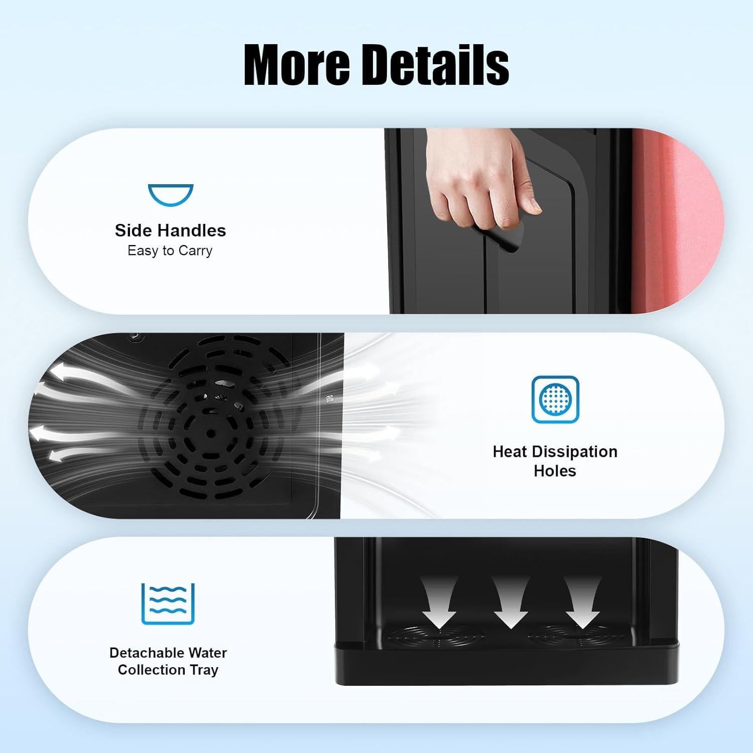 Dispensador de Agua Caliente y Frío QQDETRR 500W 26.92x23.98cm