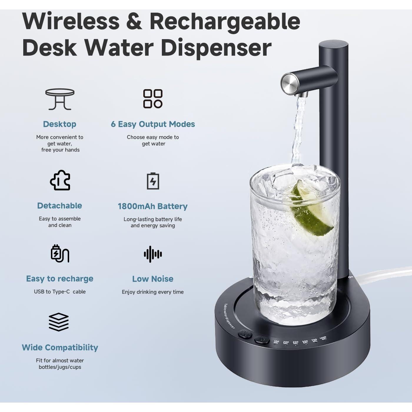 Dispensador de Agua Eléctrico Mottinhill 5 Galones Azul