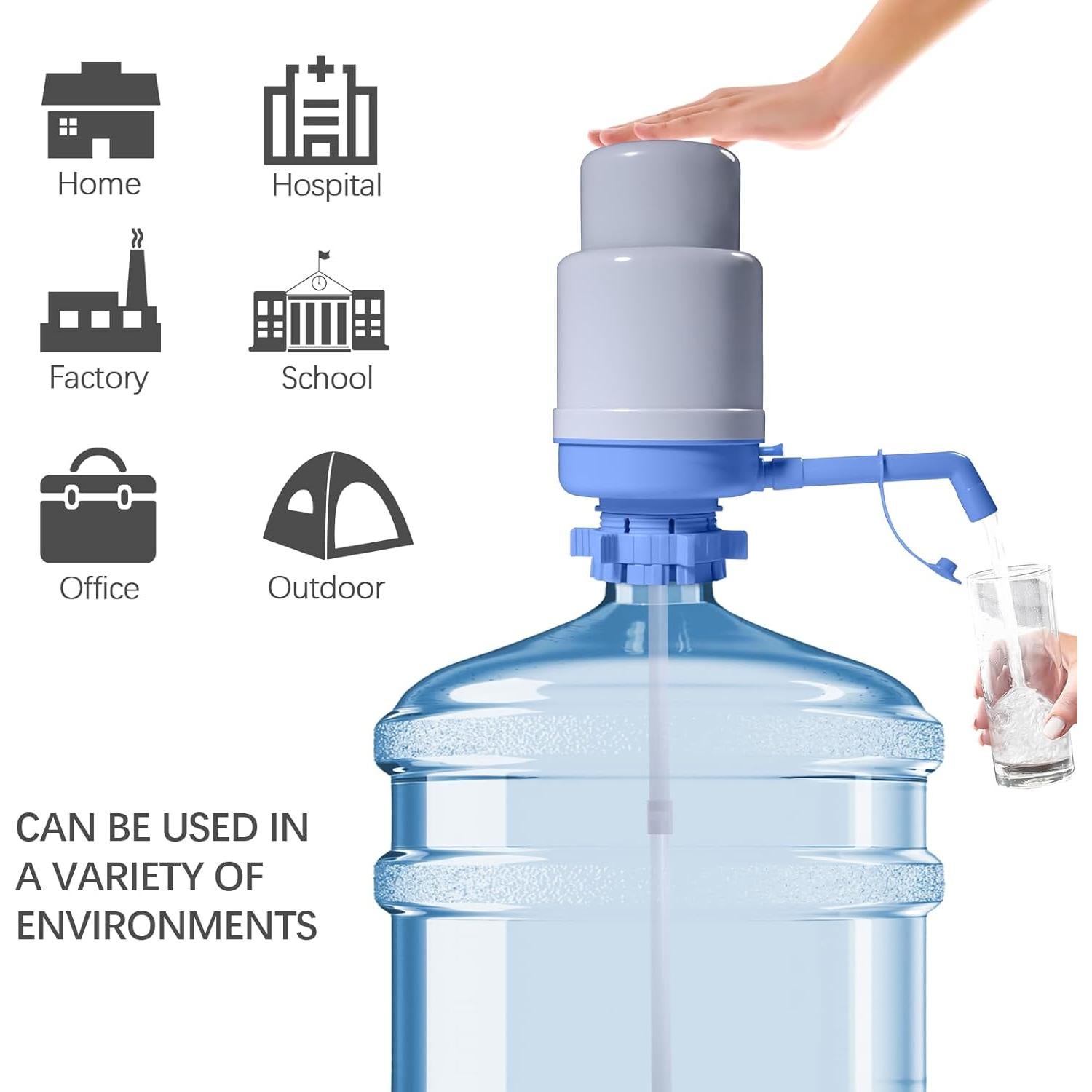 Dispensador de Agua Manual Dyreps 19 Litros Azul Sin Goteo