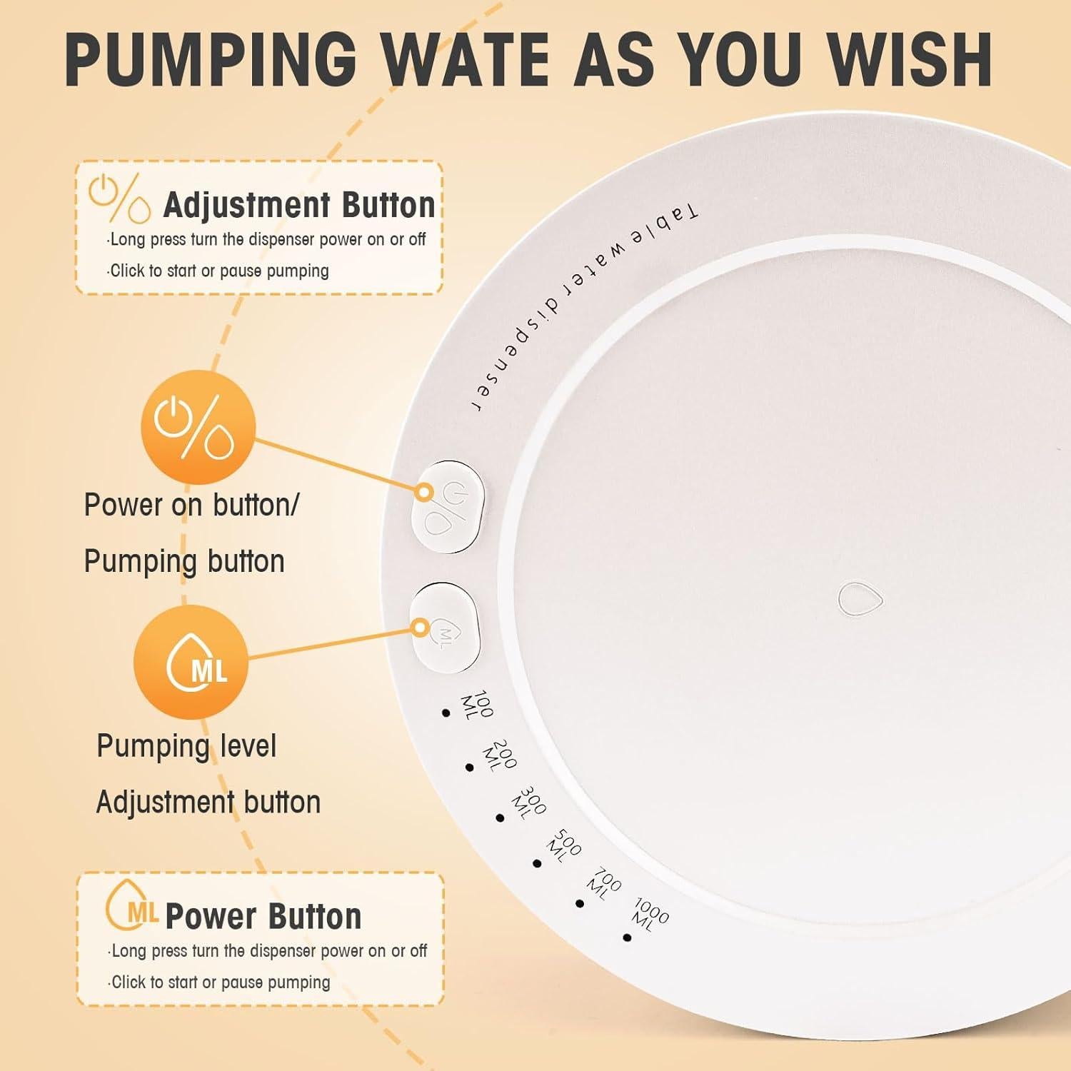 Dispensador de Agua Eléctrico Primst 5 Galones USB Blanco