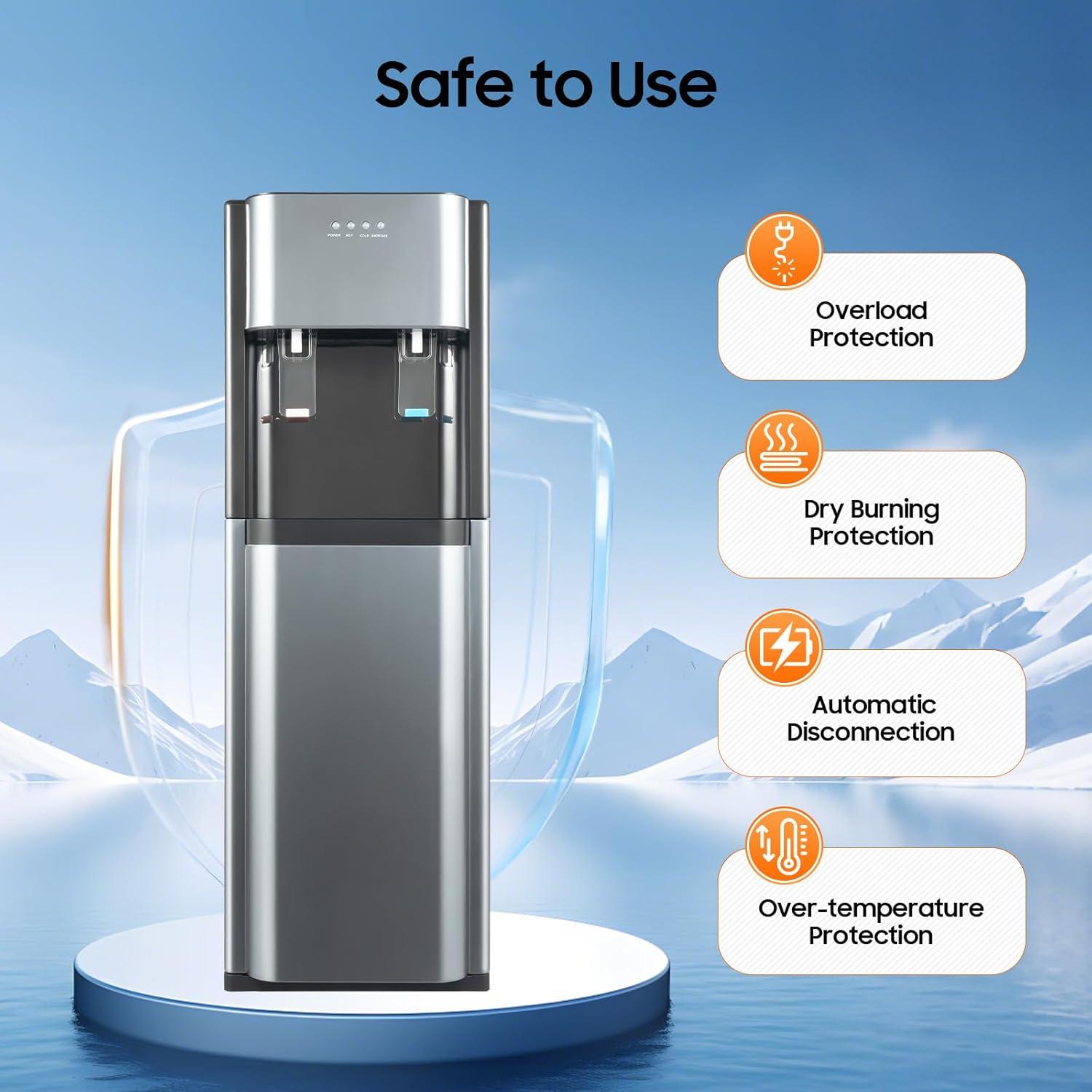 Dispensador de Agua de Carga Inferior Gosangom 20L Caliente y Frío