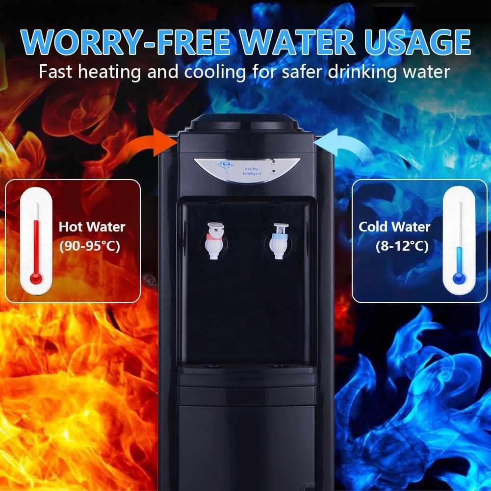 Dispensador de Agua Caliente y Fría LUVCMFT 5 Galones Negro