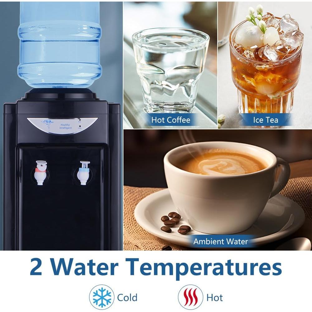 Dispensador de Agua Caliente y Fría LUVCMFT 5 Galones Negro