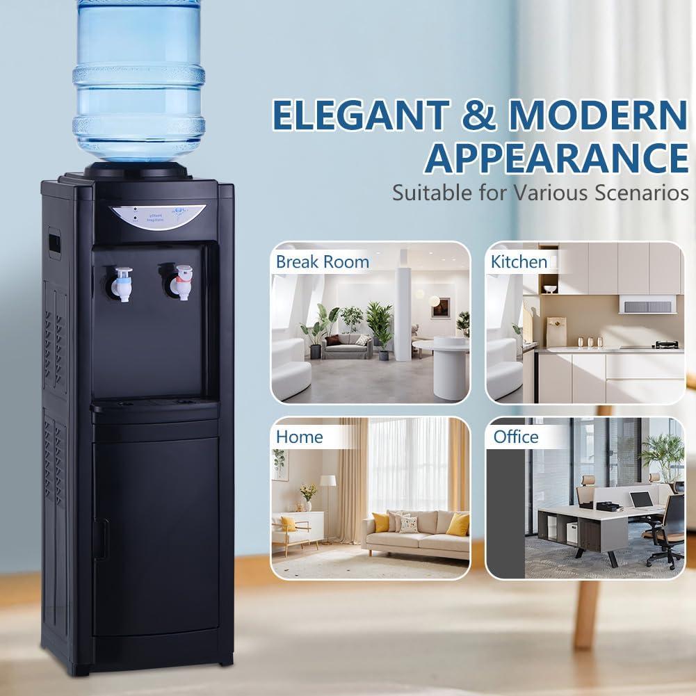 Dispensador de Agua Caliente y Fría LUVCMFT 5 Galones Negro