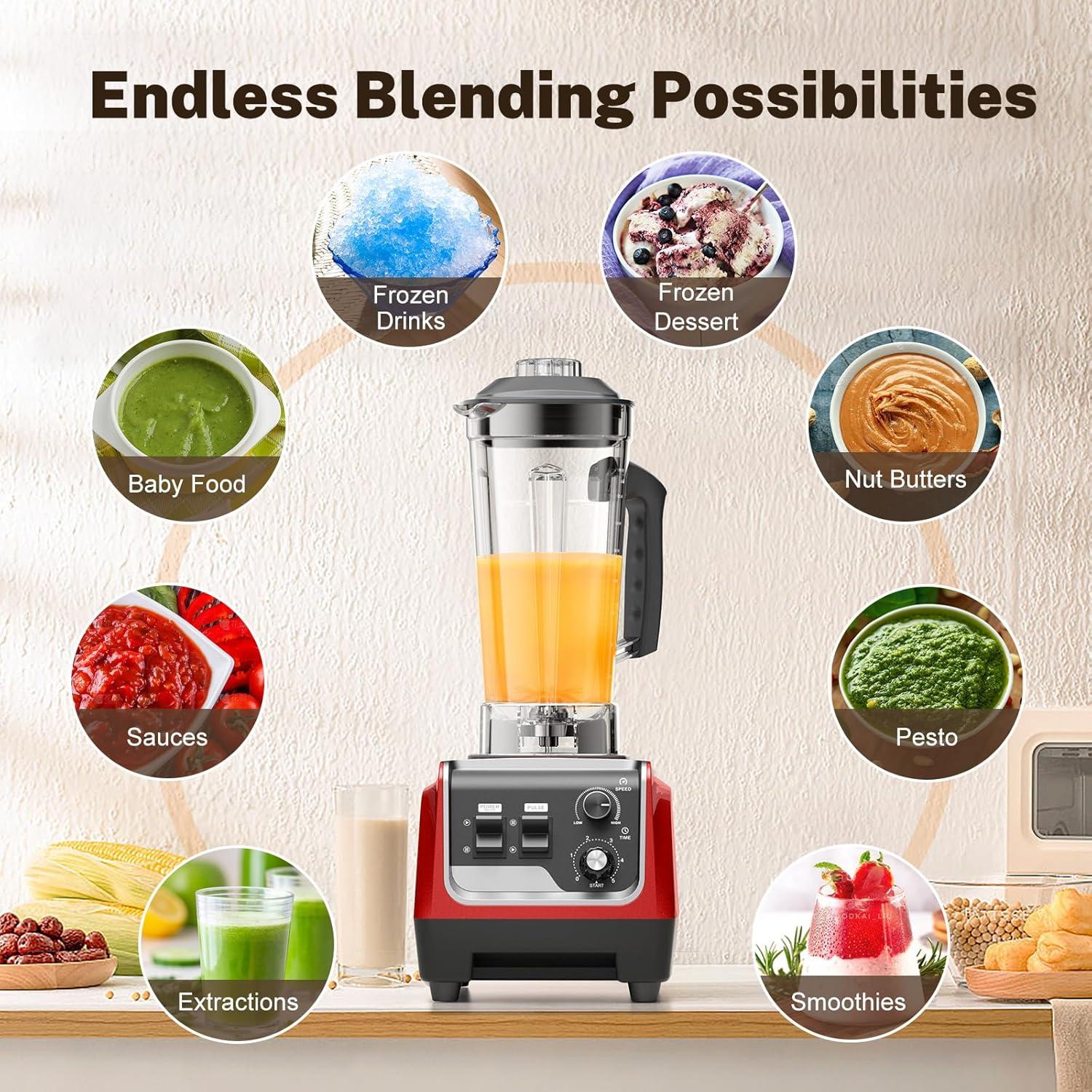 Batidora de Smoothie MAGETANG 1800W 70 Oz Sin BPA Roja