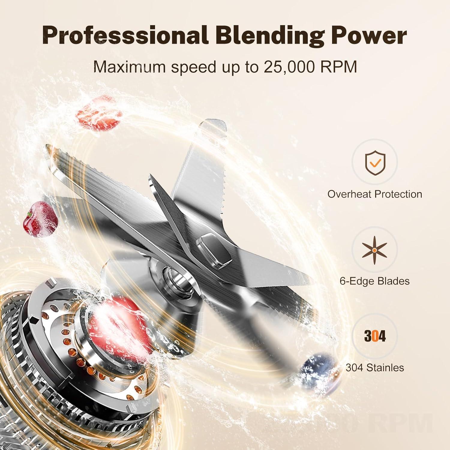 Batidora de Smoothie MAGETANG 1800W 70 Oz Sin BPA Roja