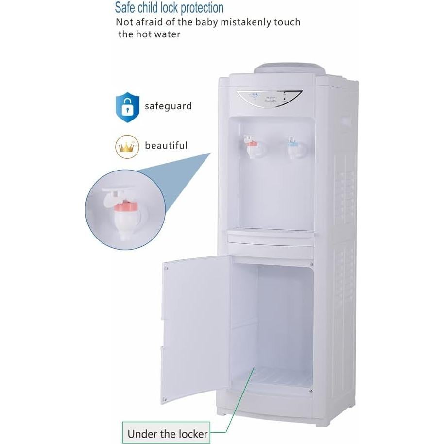 Dispensador de Agua Fría y Caliente Genérico 5 Galones Blanco