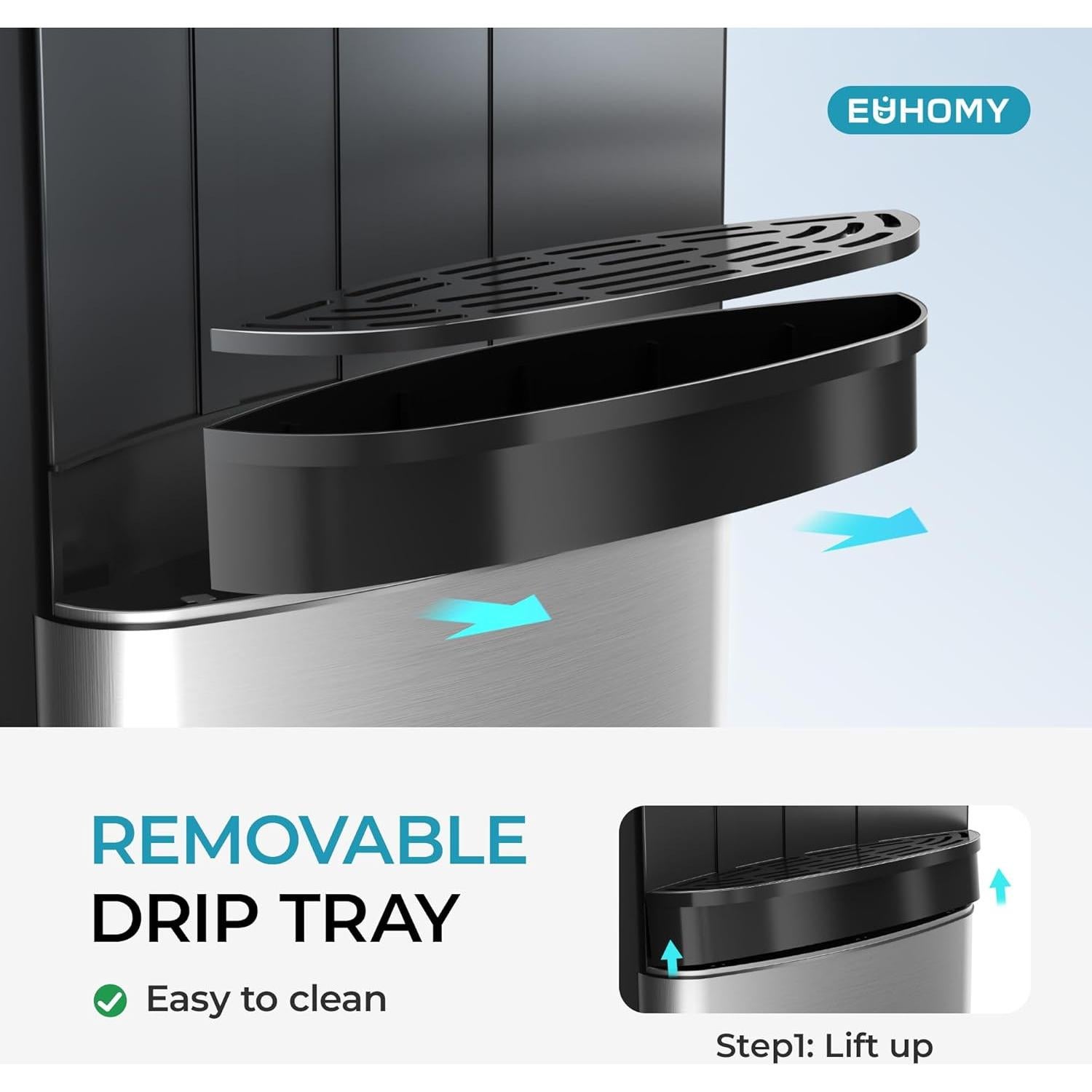 Dispensador de Agua EUHOMY Carga Inferior 5 Galones 3 Temperaturas