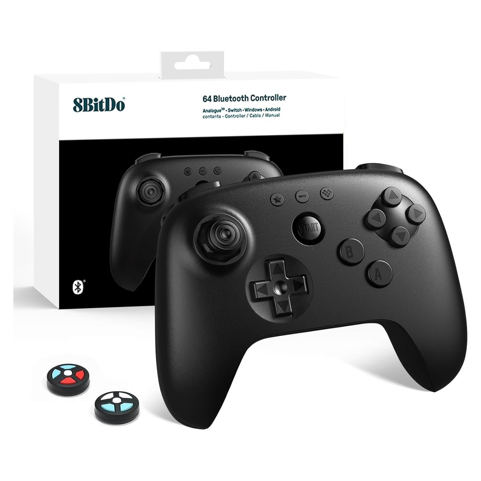 Controlador Bluetooth 8Bitdo 64 para Switch y Windows - Negro