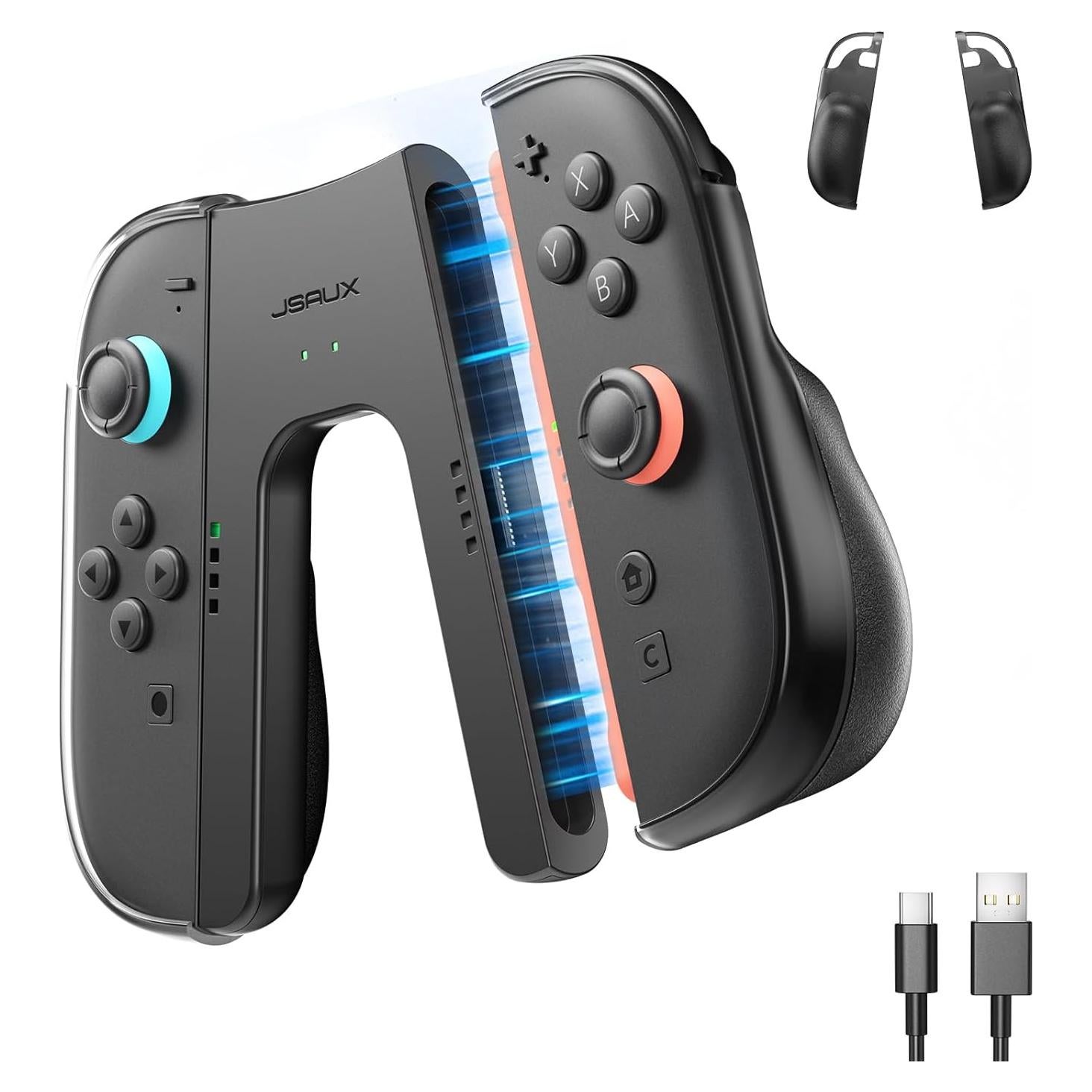 Agarre Ergonómico JSAUX para Nintendo Switch 2 - Carga y Juega
