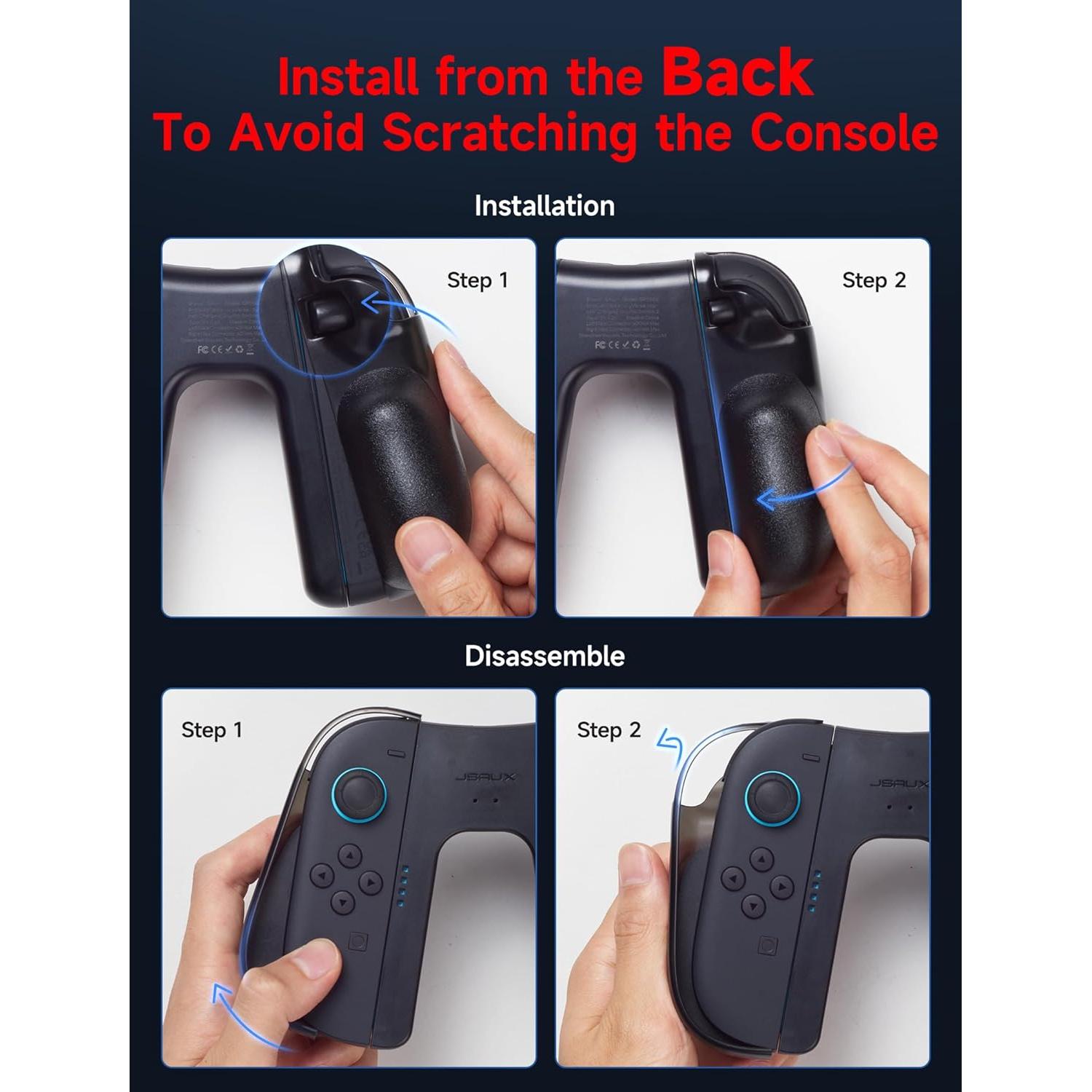 Agarre Ergonómico JSAUX para Nintendo Switch 2 - Carga y Juega