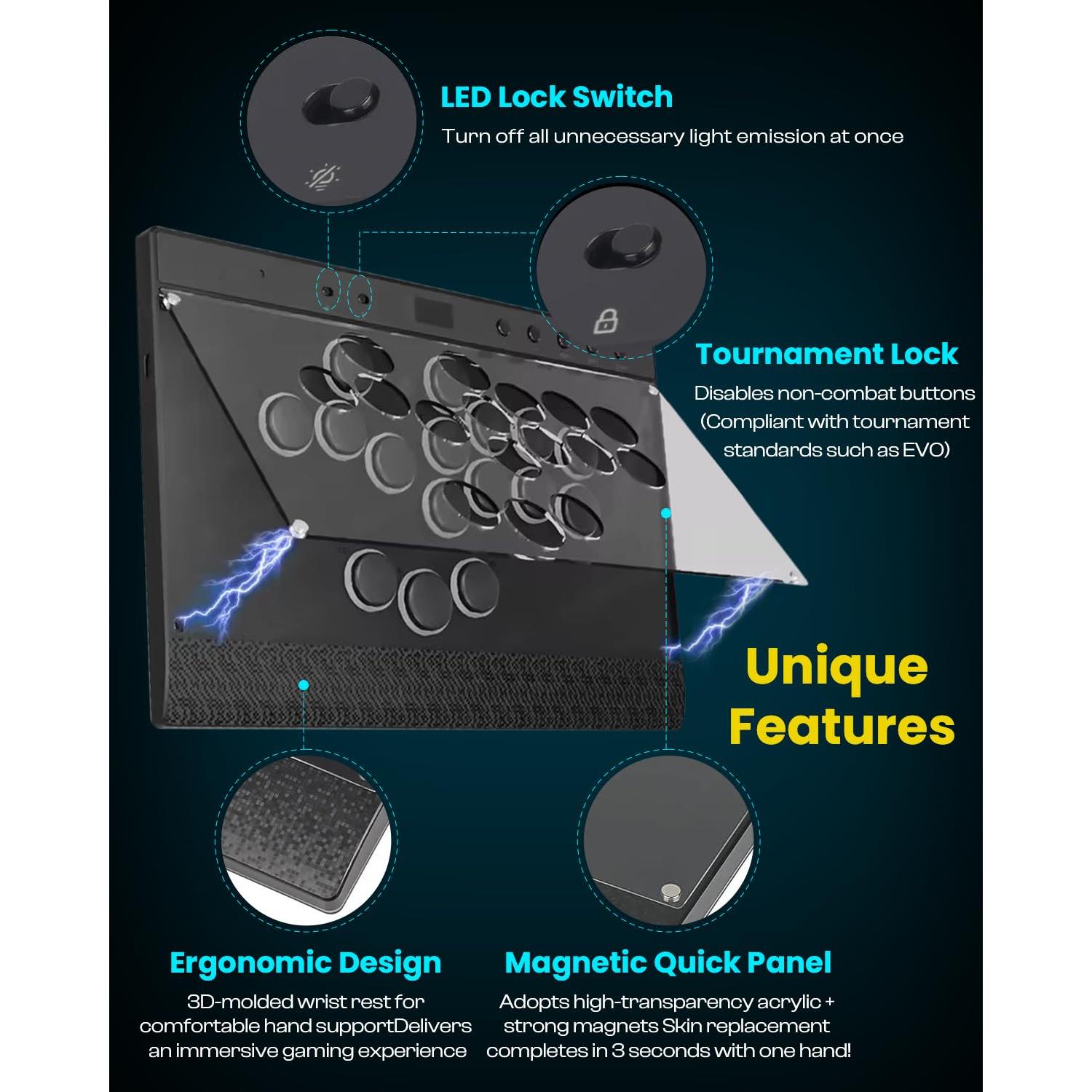 Controlador de Arcade Sehawei Haute42 C16 - RGB, Panel Magnético