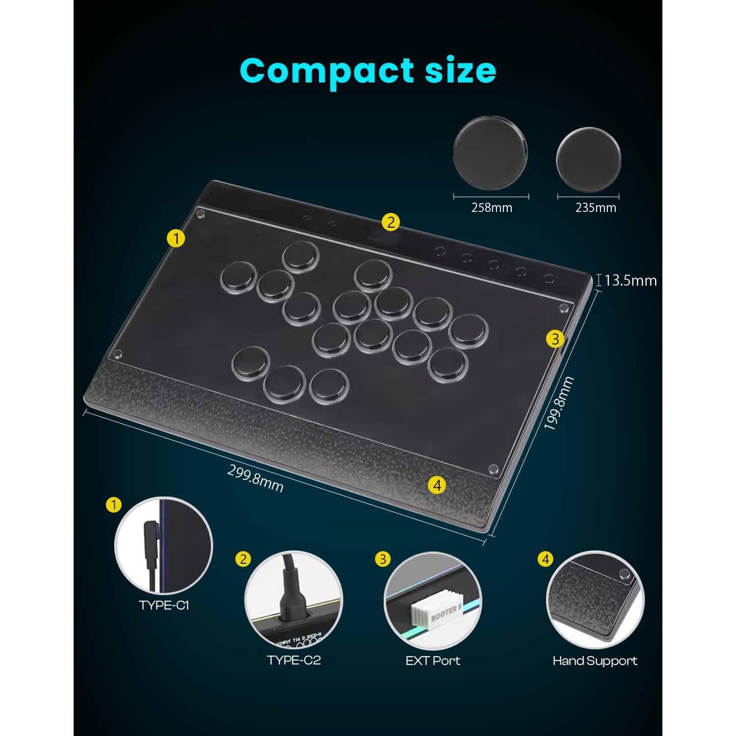 Controlador de Arcade Sehawei Haute42 C16 - RGB, Panel Magnético