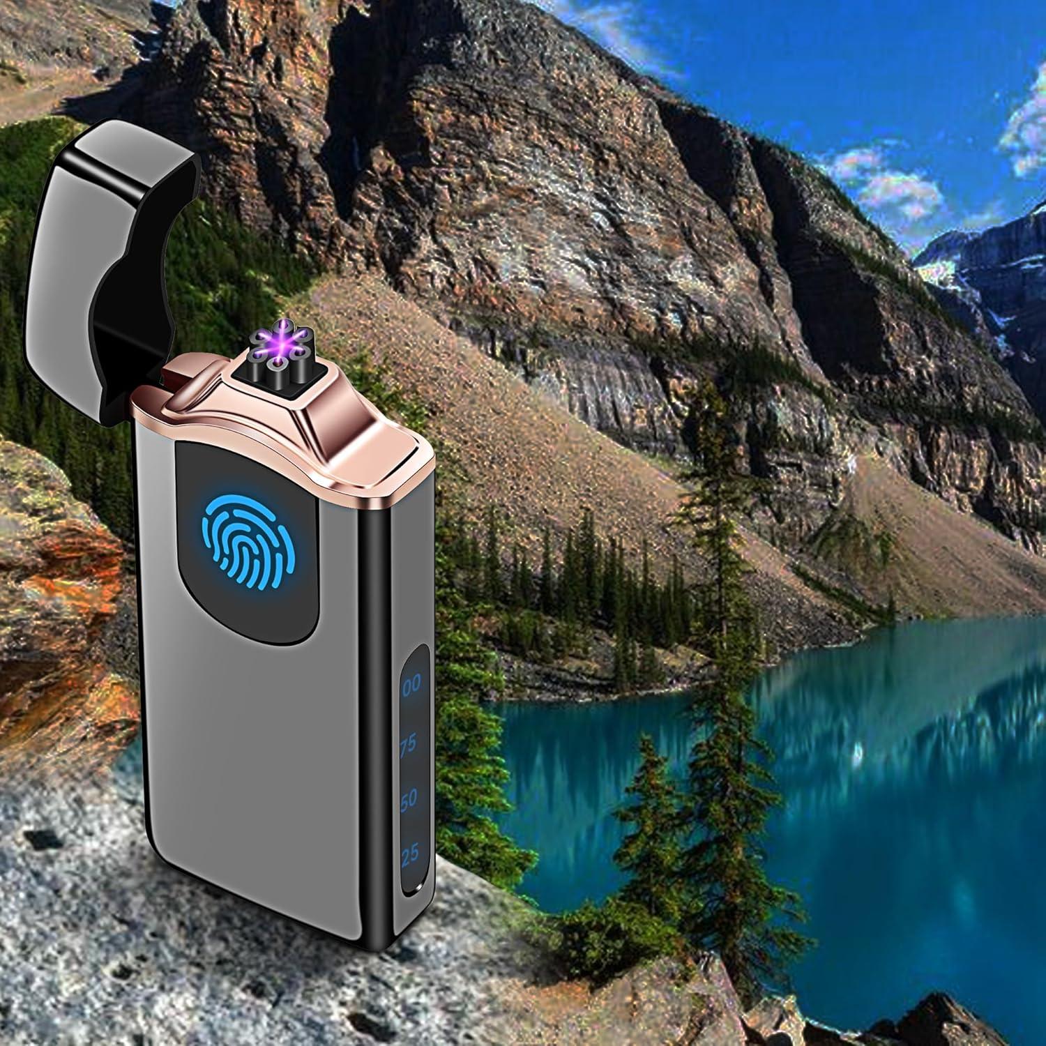 Encendedor de Plasma Triple Arco Lesbri Recargable USB Negro