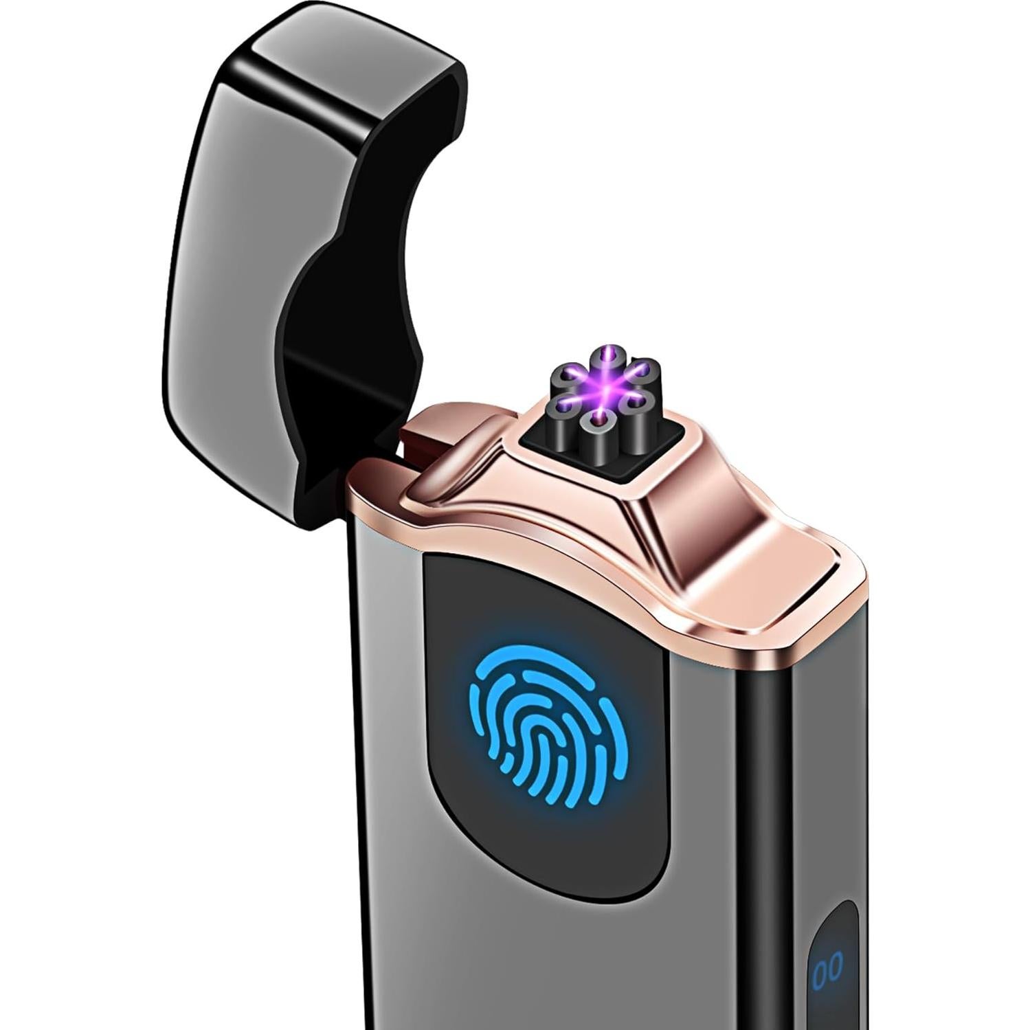 Encendedor de Plasma Triple Arco Lesbri Recargable USB Negro