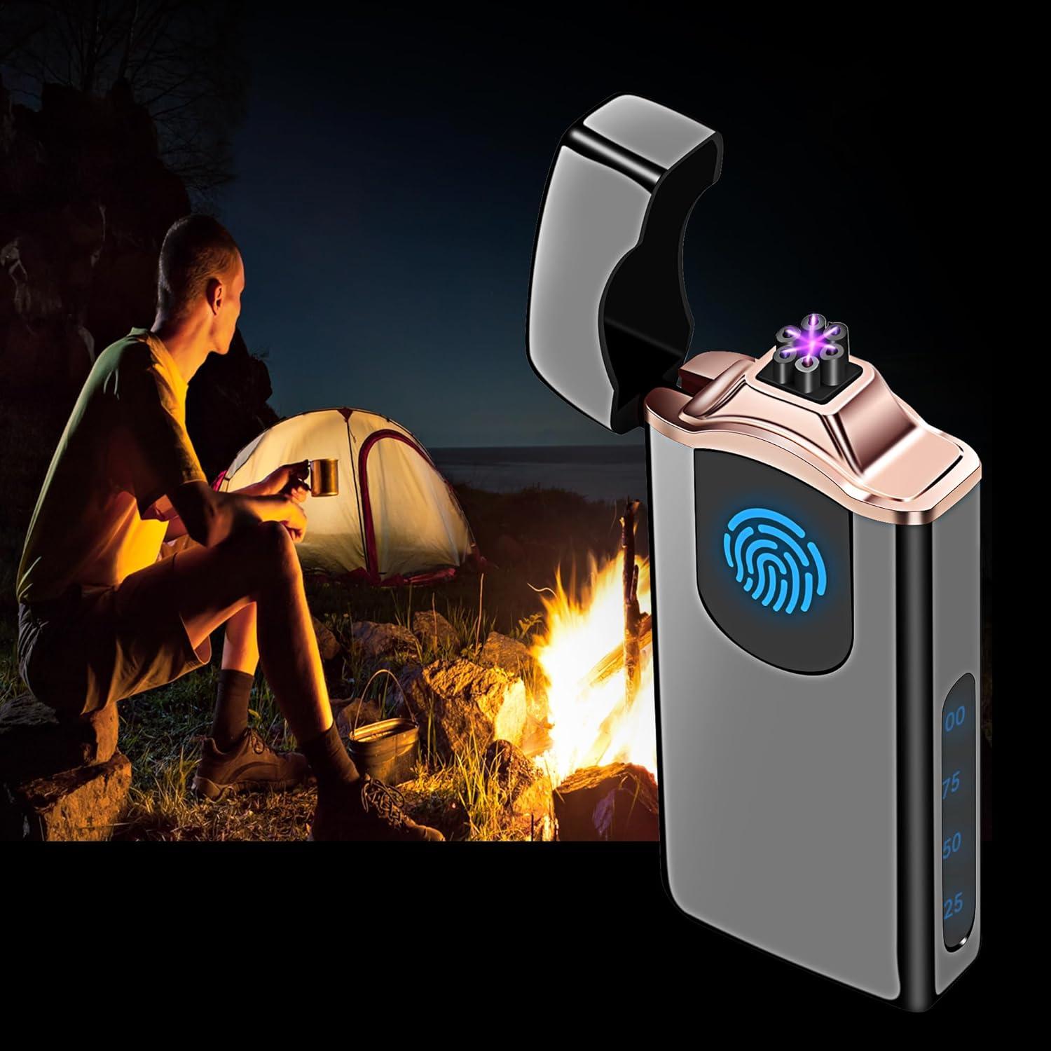 Encendedor de Plasma Triple Arco Lesbri Recargable USB Negro