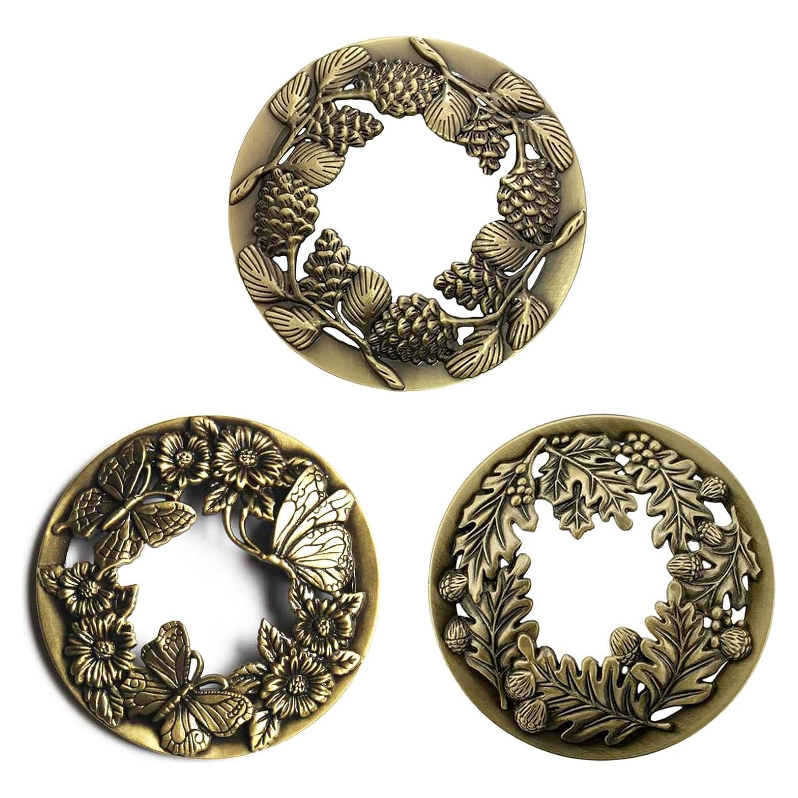 Toppers de Vela de Metal Hicello 3PCS Bronce Antiguo 8.2cm