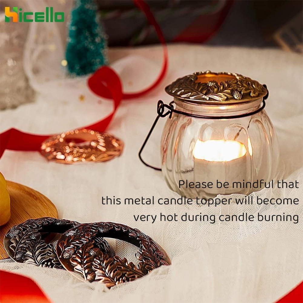 Toppers de Vela de Metal Hicello 3PCS Bronce Antiguo 8.2cm