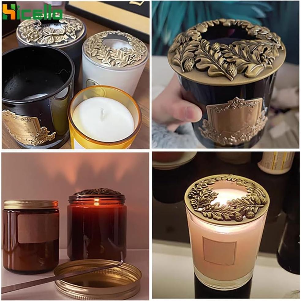 Toppers de Vela de Metal Hicello 3PCS Bronce Antiguo 8.2cm