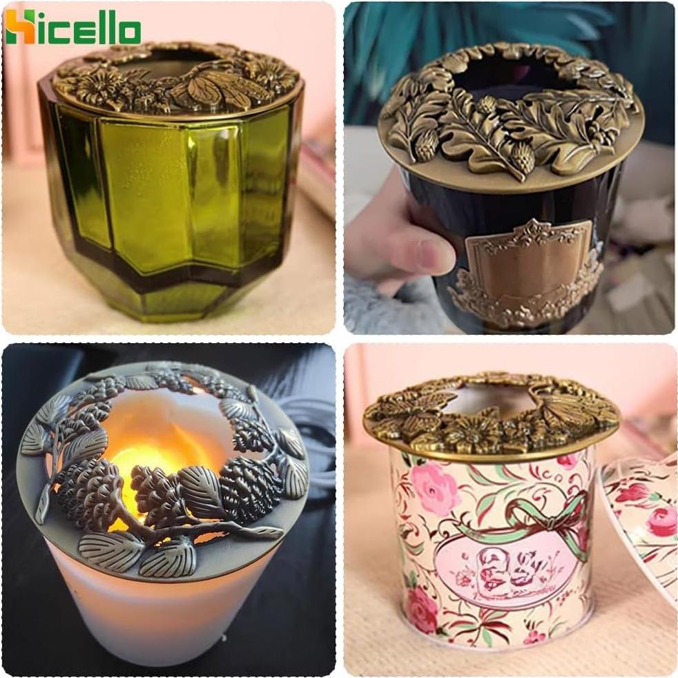 Toppers de Vela de Metal Hicello 3PCS Bronce Antiguo 8.2cm