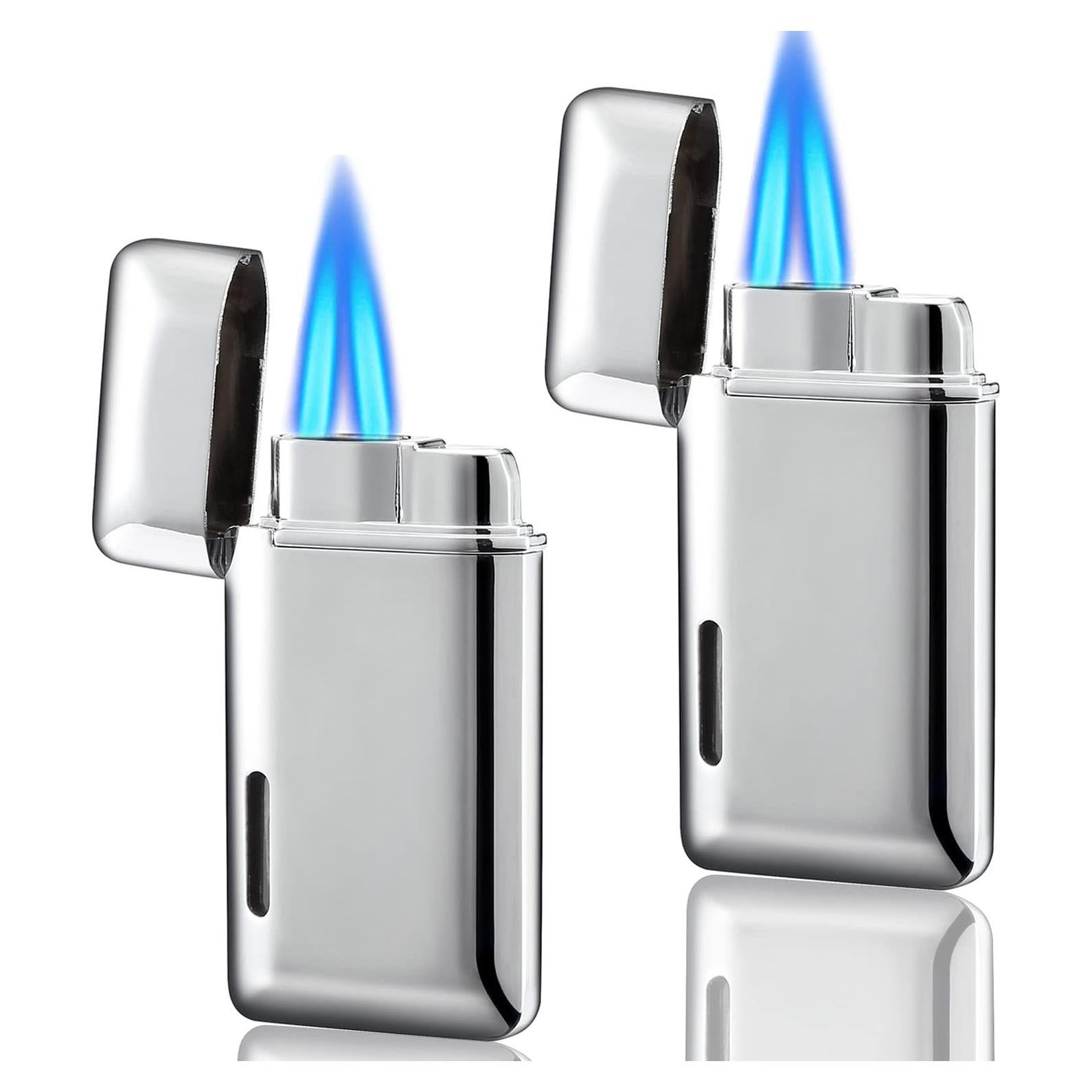 Encendedores Mini Antorcha Butano Futlidys - Doble Llama Ajustable, 2 Unidades