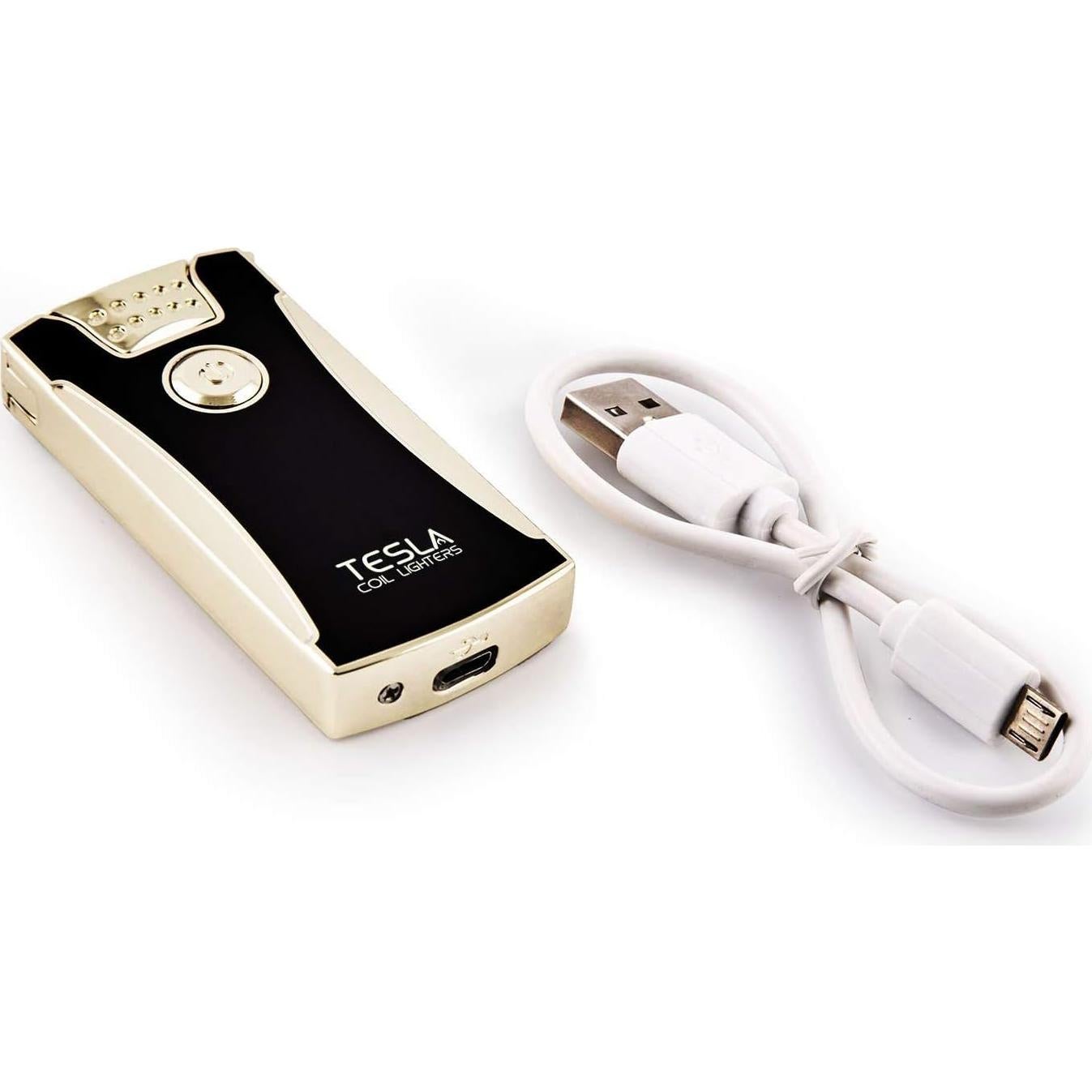 Encendedor Eléctrico Recargable Tesla Coil Lighters Oro