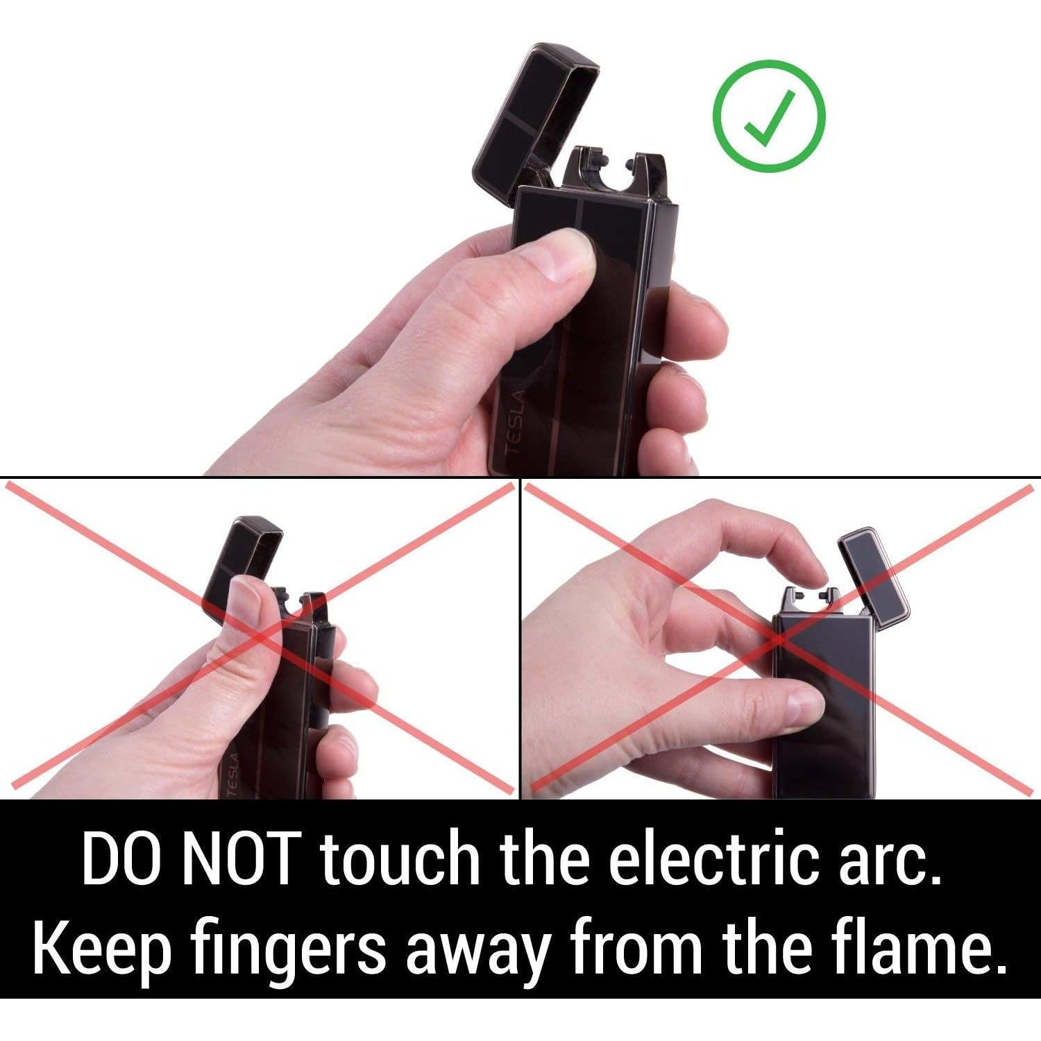 Encendedor Eléctrico Recargable Tesla Coil Lighters Oro