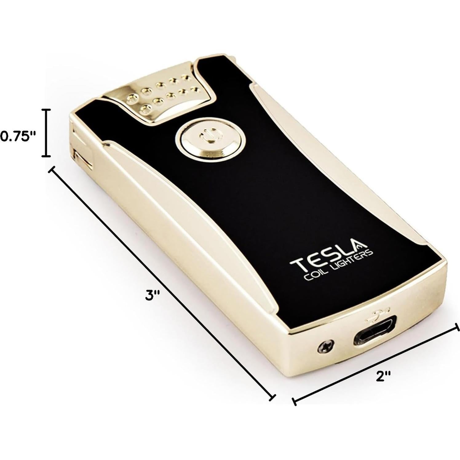 Encendedor Eléctrico Recargable Tesla Coil Lighters Oro