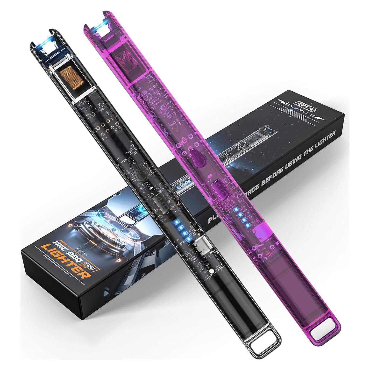 Paquete de 2 Encendedores Eléctricos Banghe 20.1 cm Recargables USB