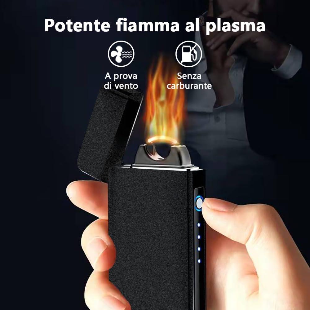 Encendedor Eléctrico Recargable YOZWOO Doble Arco 220mAh Negro