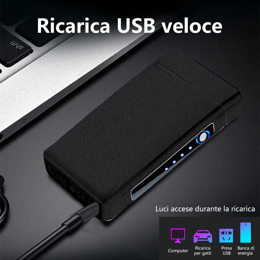 Encendedor Eléctrico Recargable YOZWOO Doble Arco 220mAh Negro