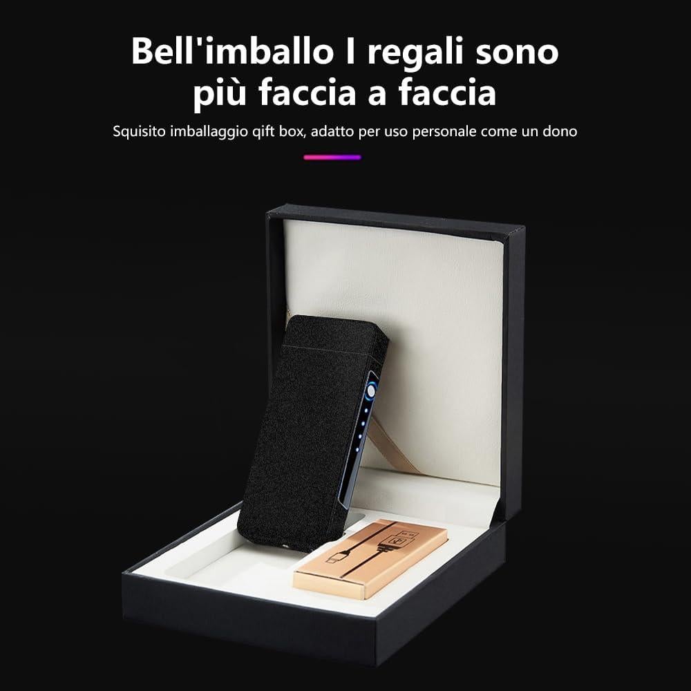 Encendedor Eléctrico Recargable YOZWOO Doble Arco 220mAh Negro