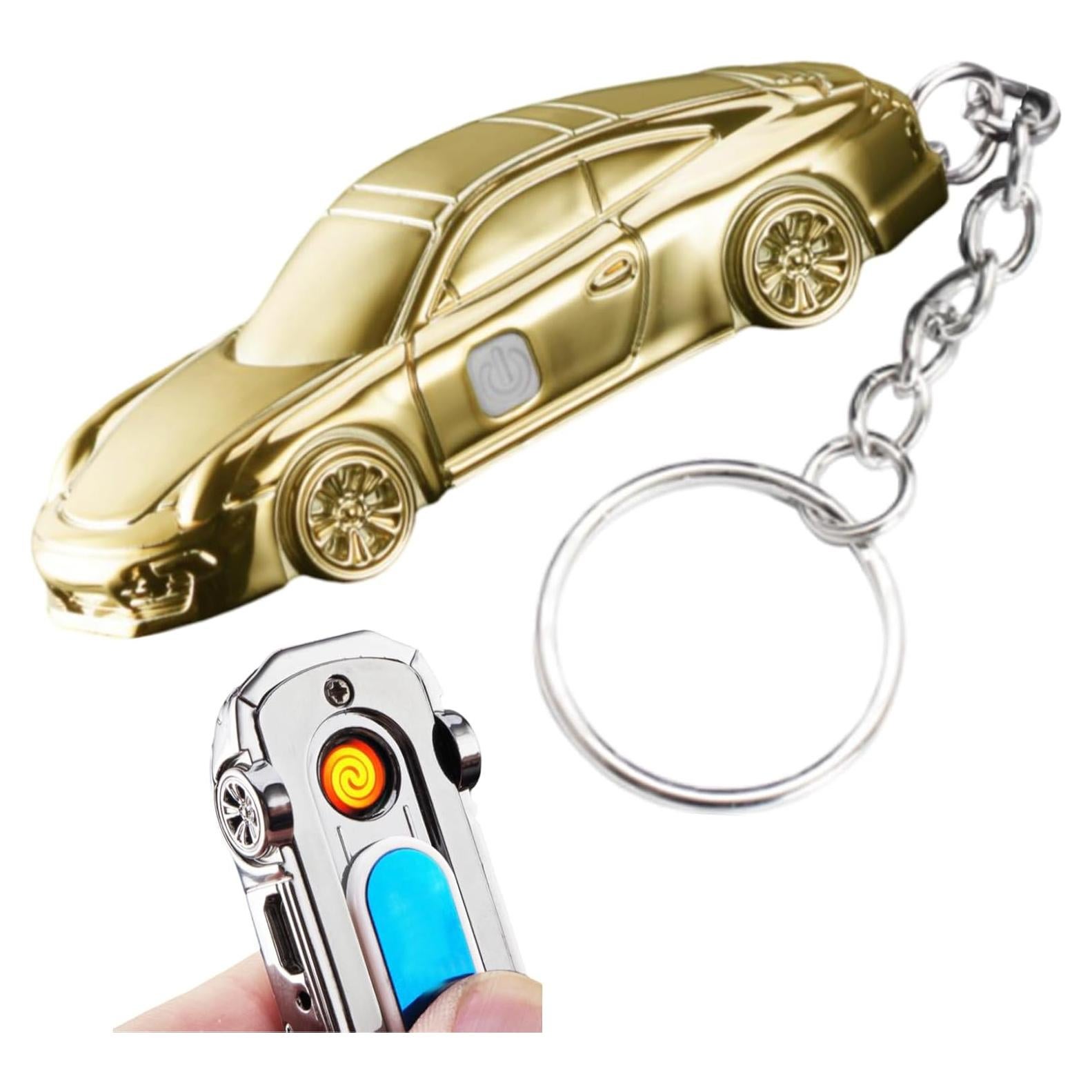 Encendedor Eléctrico USB Recargable XQBBIDM Oro a Prueba de Viento