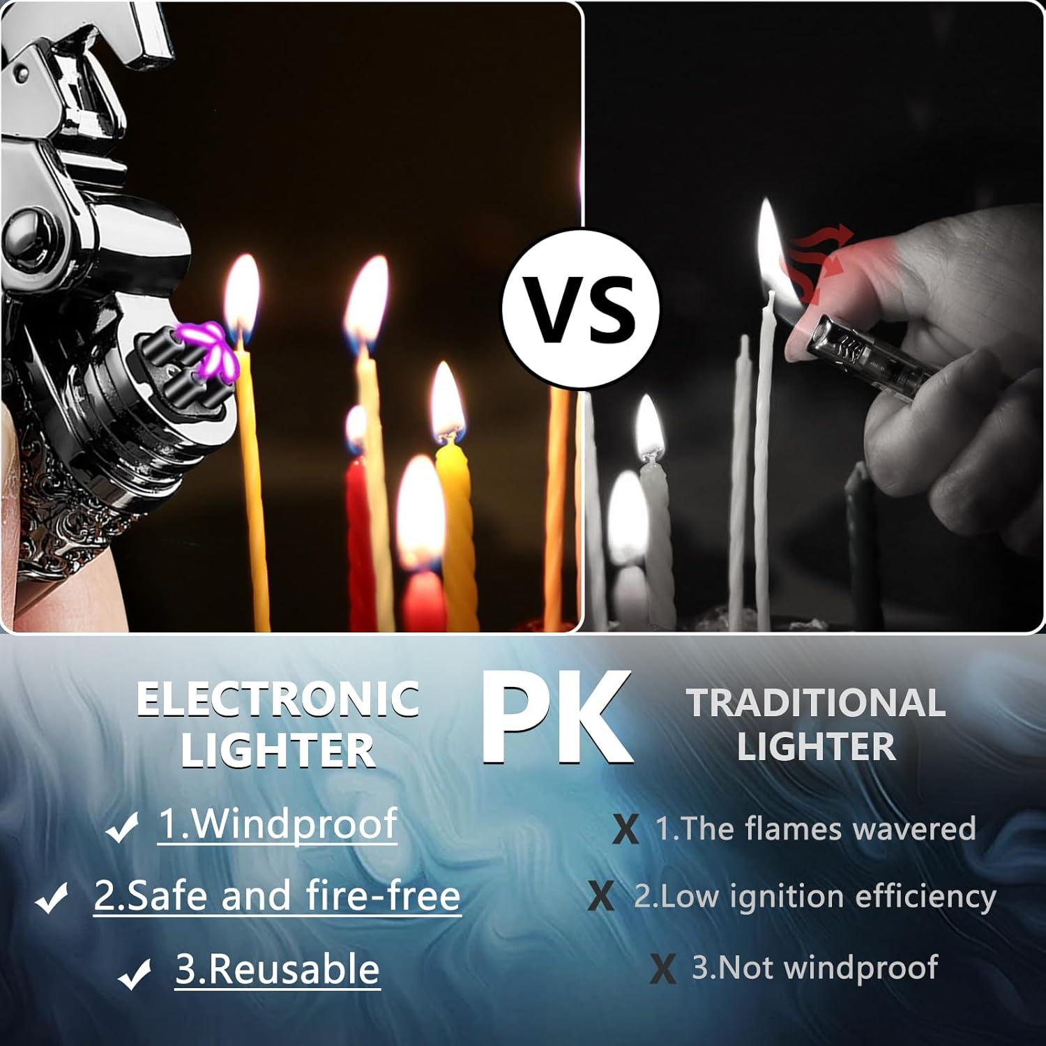 Encendedor Eléctrico Recargable TIKIUKI Plasma Doble Arco Negro