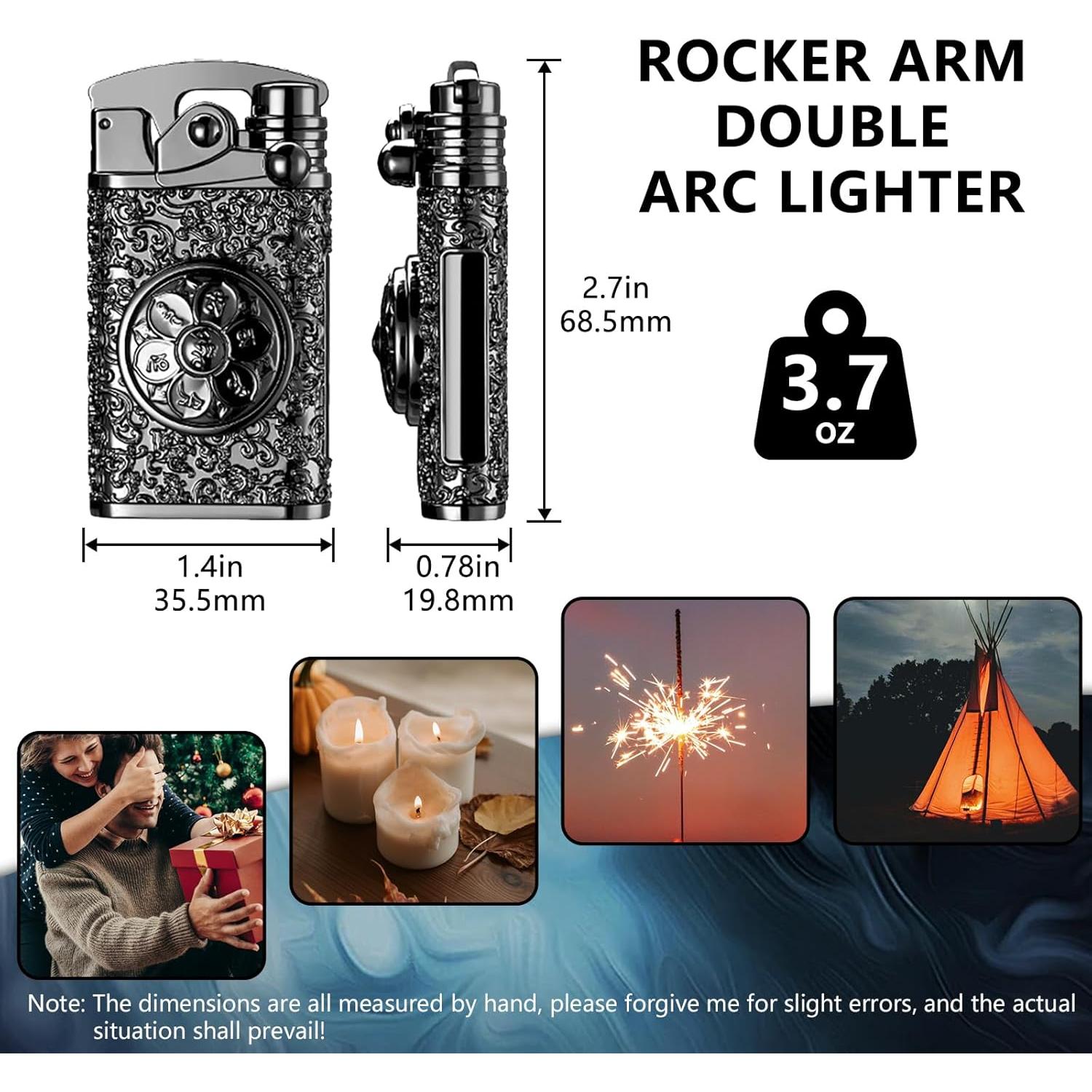 Encendedor Eléctrico Recargable TIKIUKI Plasma Doble Arco Negro