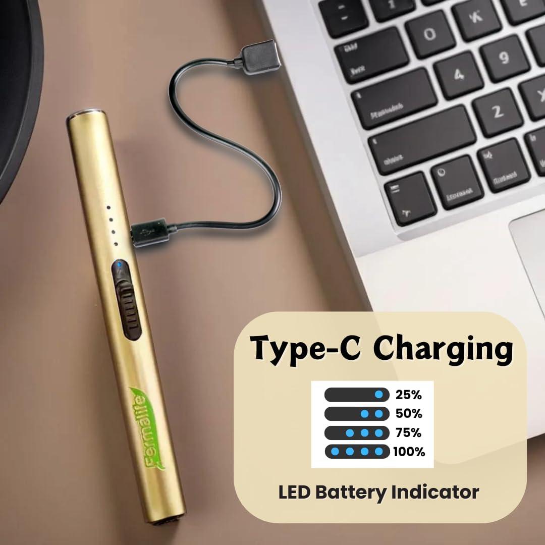 Encendedor Eléctrico FERMALIFE Recargable USB a Prueba de Viento