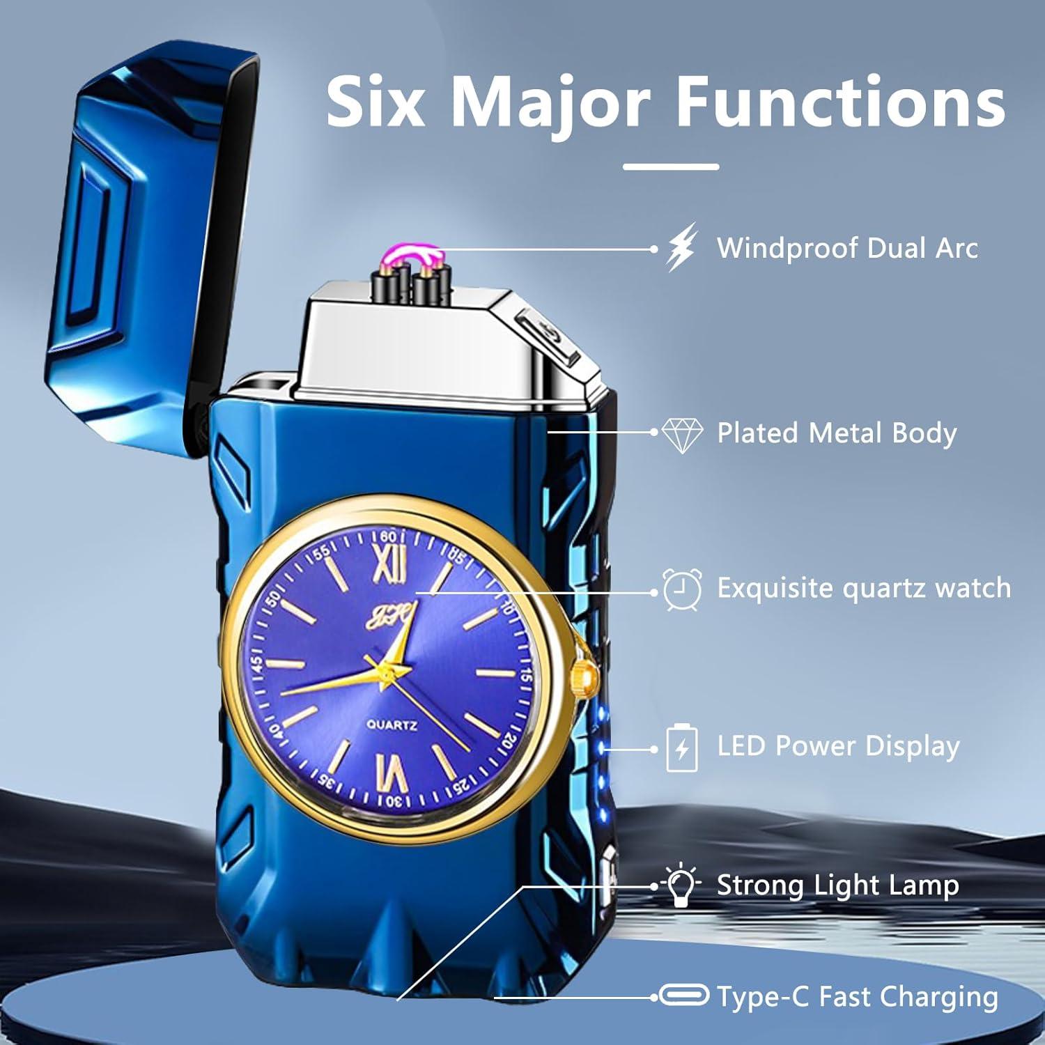 Encendedor Multifuncional TIKIUKI Azul Recargable USB Plasma