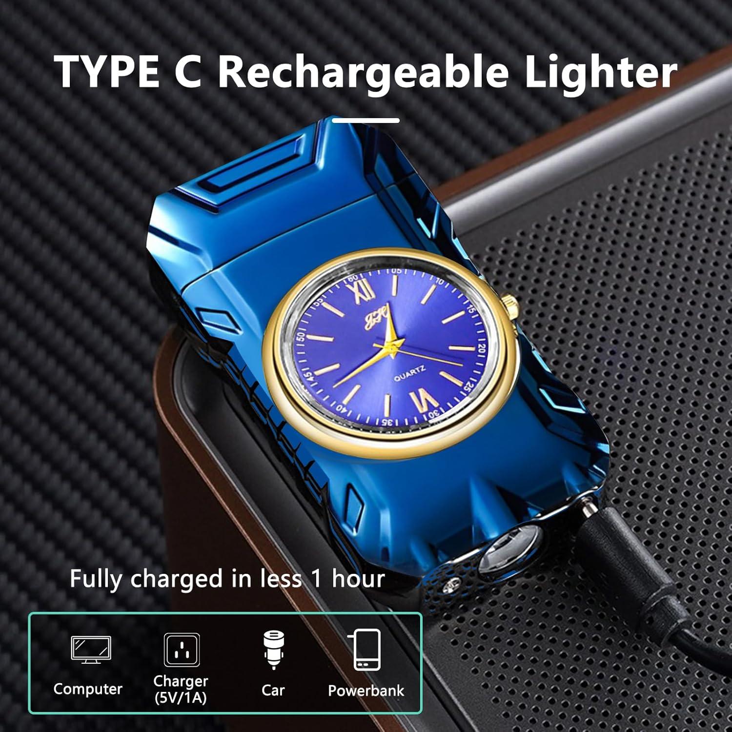 Encendedor Multifuncional TIKIUKI Azul Recargable USB Plasma