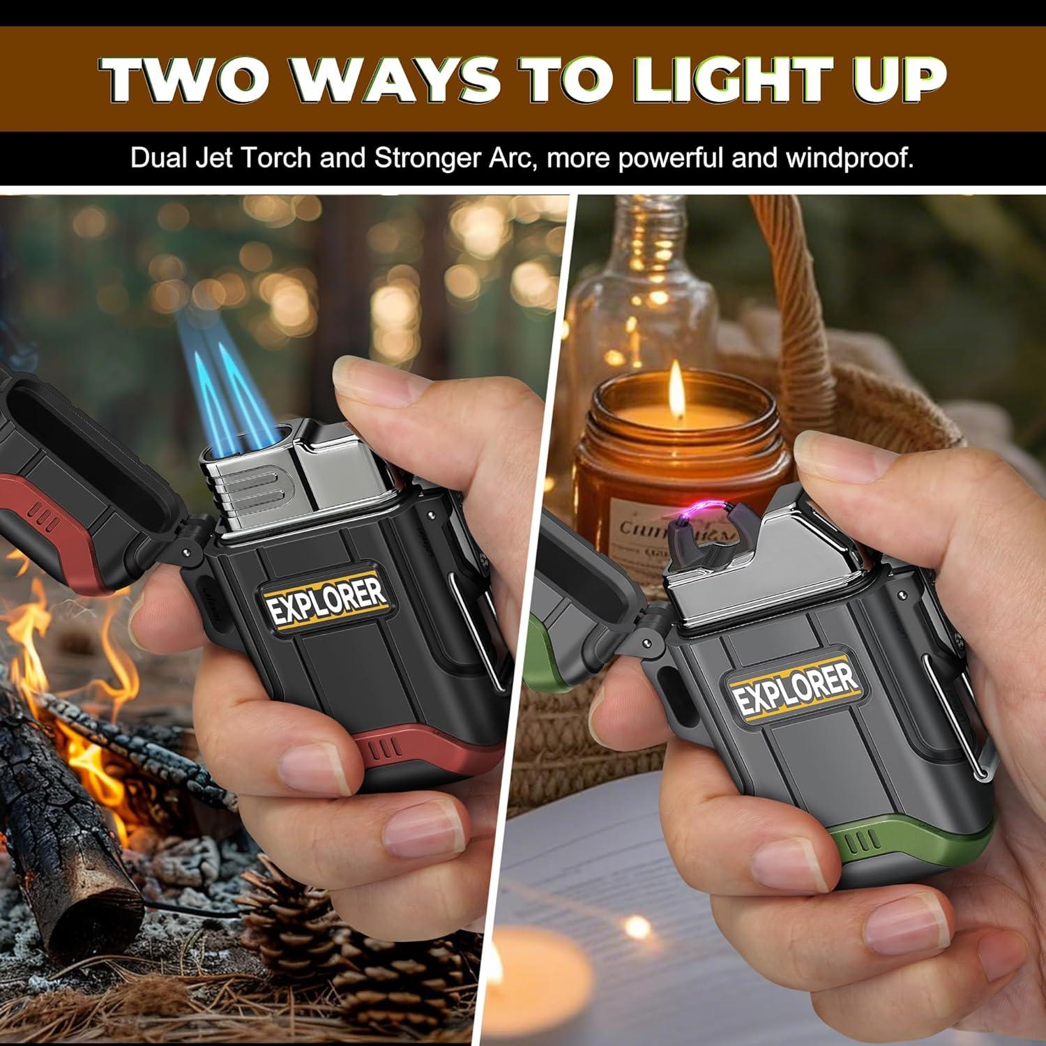 Encendedores Lafagiet USB-C y Doble Antorcha Butano - 2 Pcs