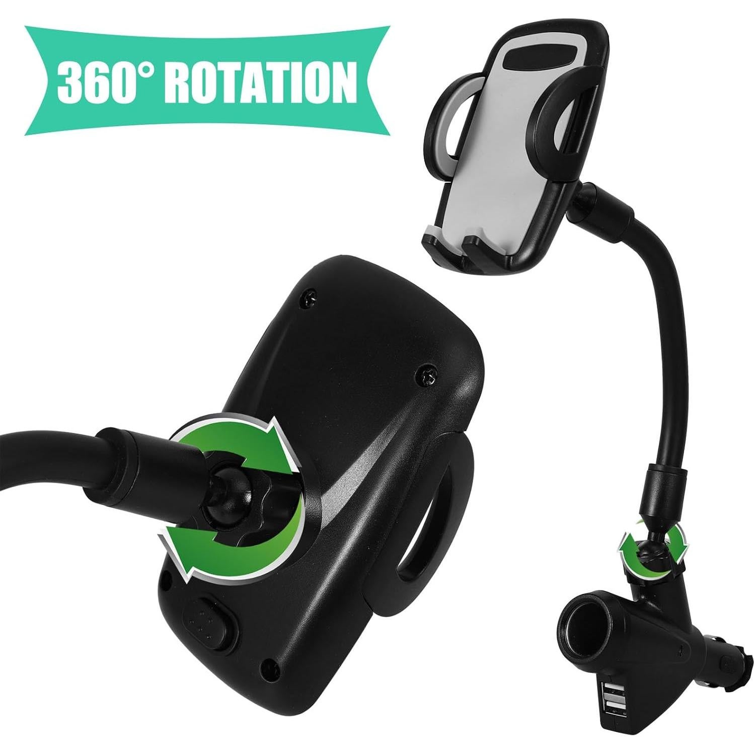 Soporte para Teléfono Veemoon + Cargador de Coche Dual USB