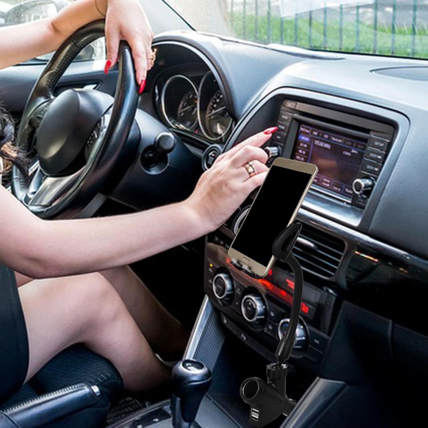 Soporte para Teléfono Veemoon + Cargador de Coche Dual USB