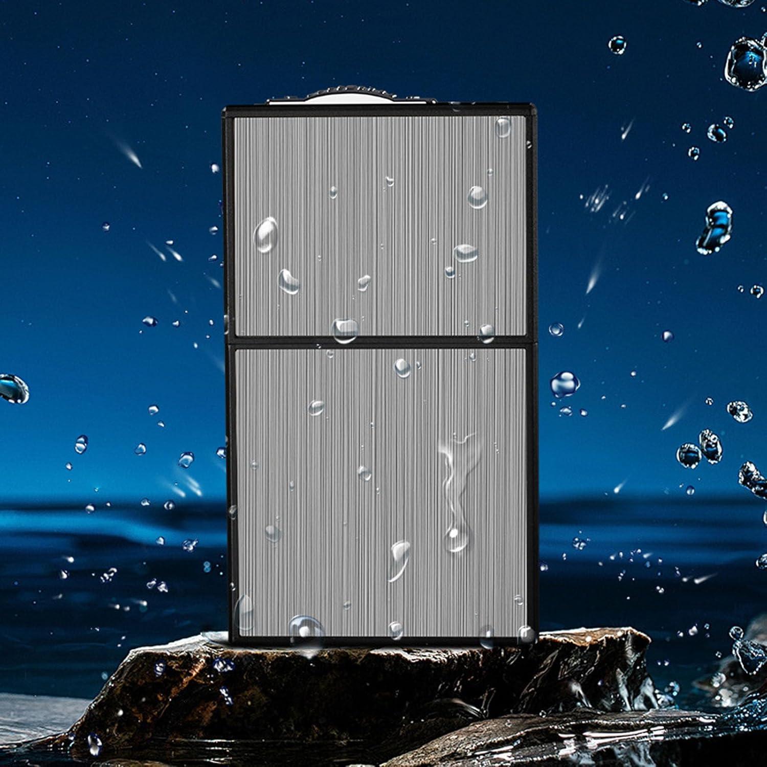 Estuche para Cigarrillos CKC con Encendedor Doble Arco USB Negro